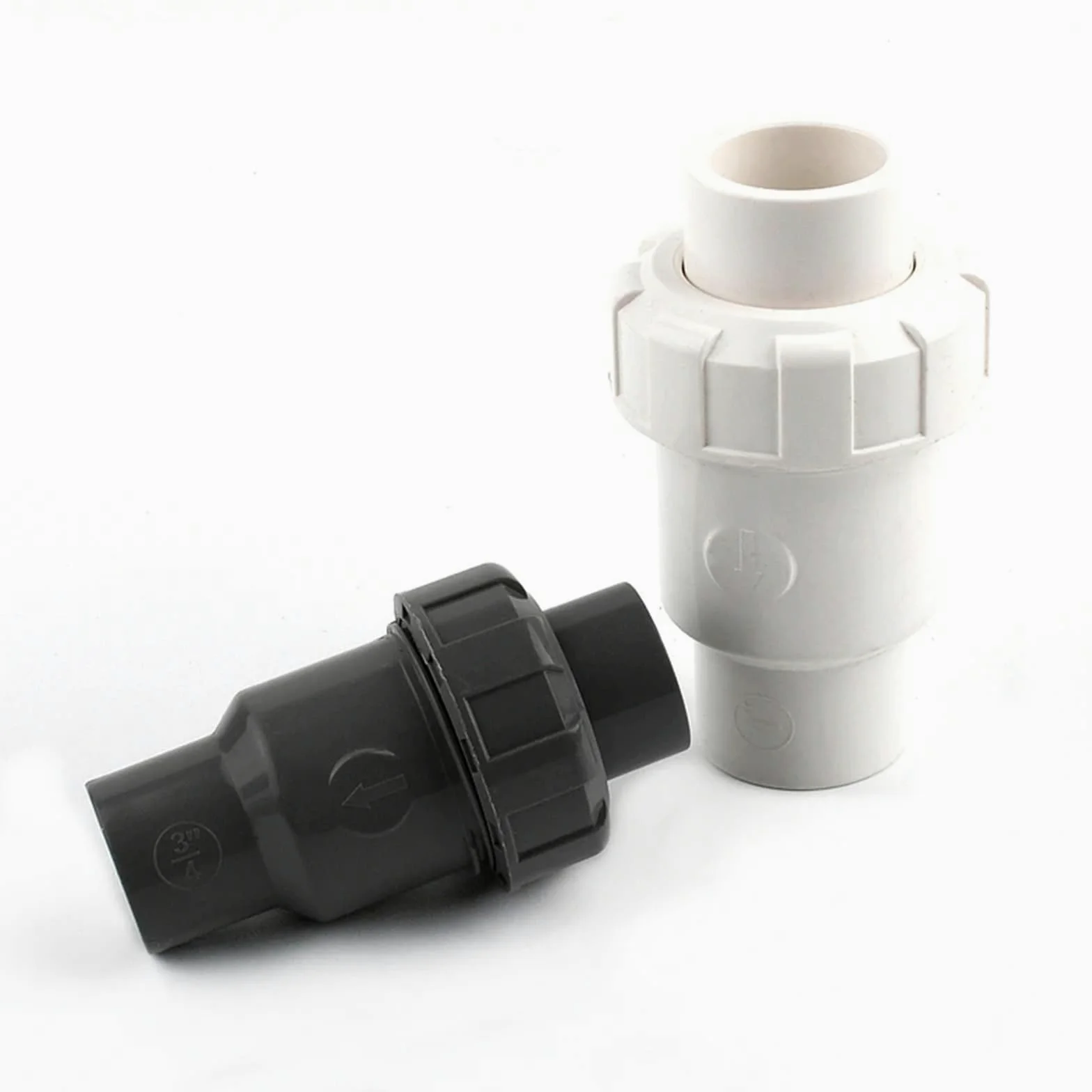 1 válvula de retención bola UPVC 20, 25, 32, 40 y 50 mm, vertical, adaptador escape for riego jardín acuario, conector tubería PVC(Dark Gray,20mm Inner diameter)