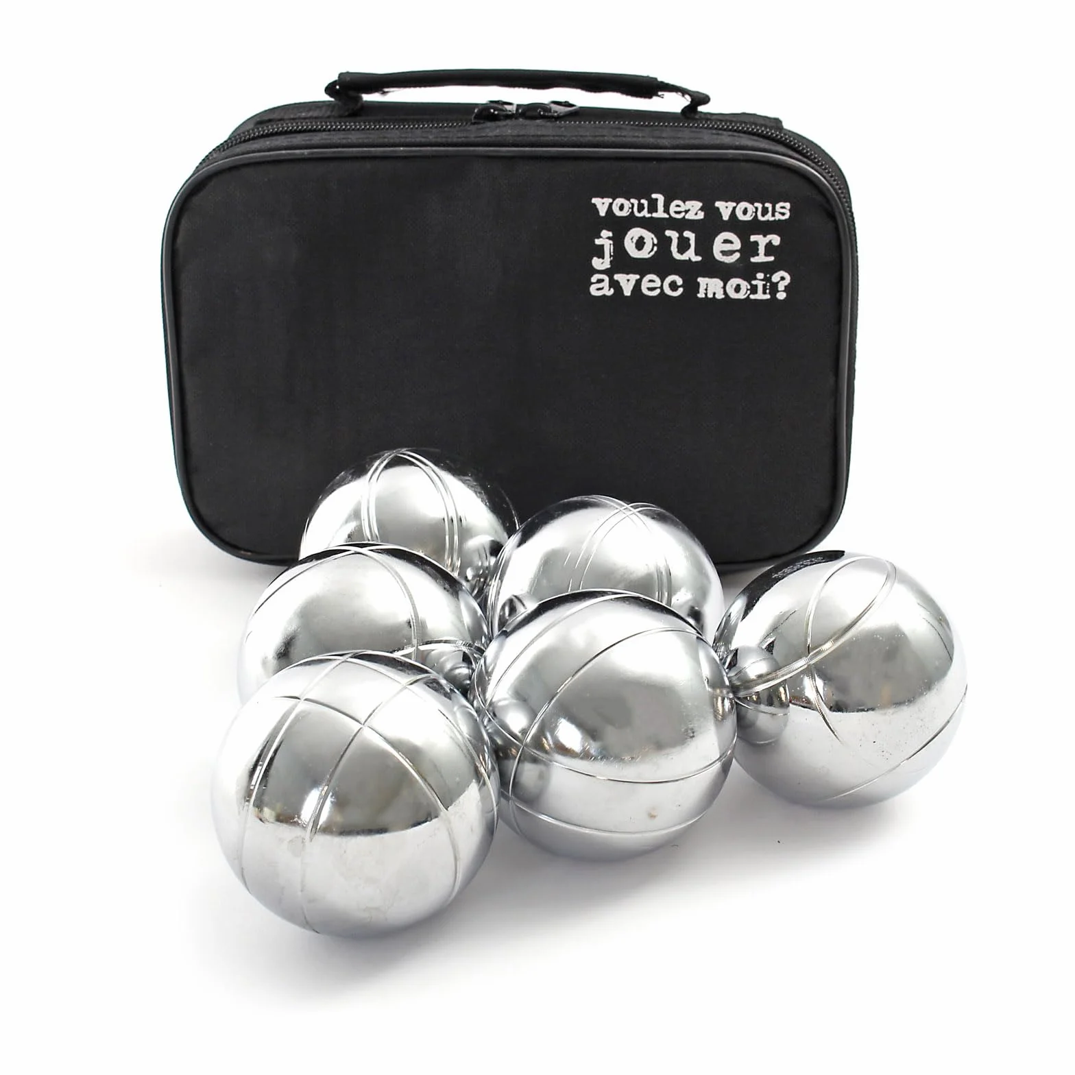 Juego de Petanca 6 Bolas Metal con Bola Objetivo y Medidor Distancia