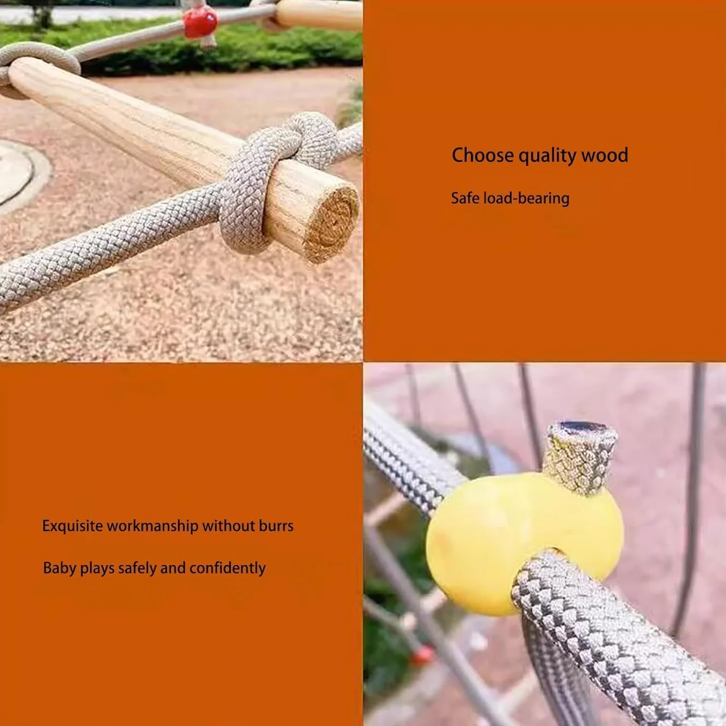 Earnmore Puente Al Aire Libre para Jardín De Infantes, Equipo De Entrenamiento Deportivo para Niños, Puente De Madera Maciza, Puente De Equilibrio, Puente De Escalada, Juguetes(Size:2m)