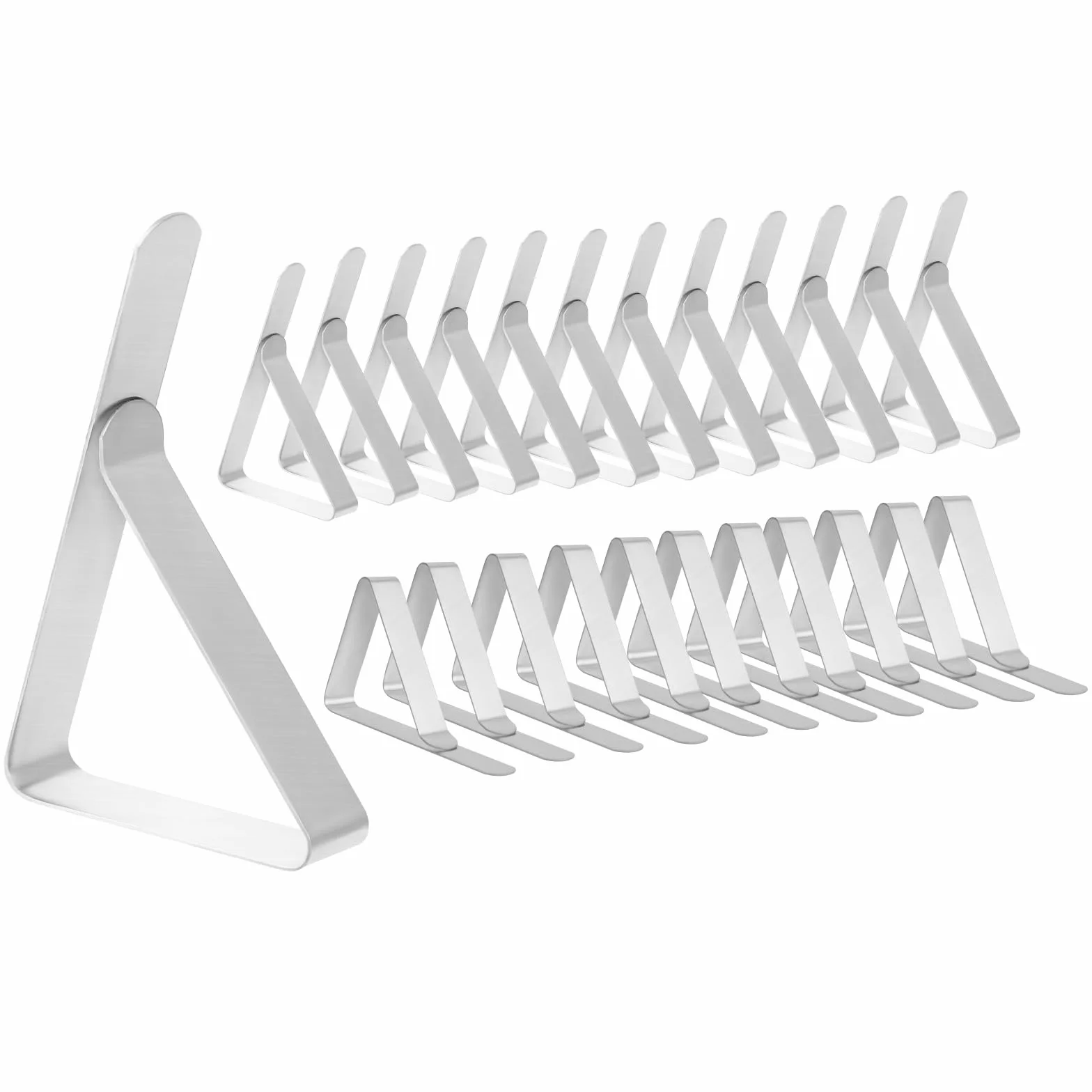 Pinzas para Mantel 24 Clips para Mantel de Acero Inoxidable Sujeta Manteles antiviento picnics y Fiestas（Plateado）