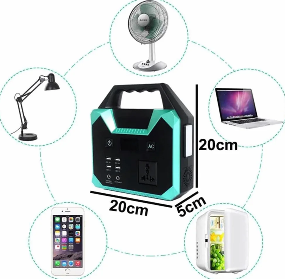 Estación de energía portátil, Paquete de batería de Litio de Respaldo para Campamento de 40800 mAh/150 WH, con Toma de CA de 110 V-220 V/100 W, para campamentos en vehículos recrea