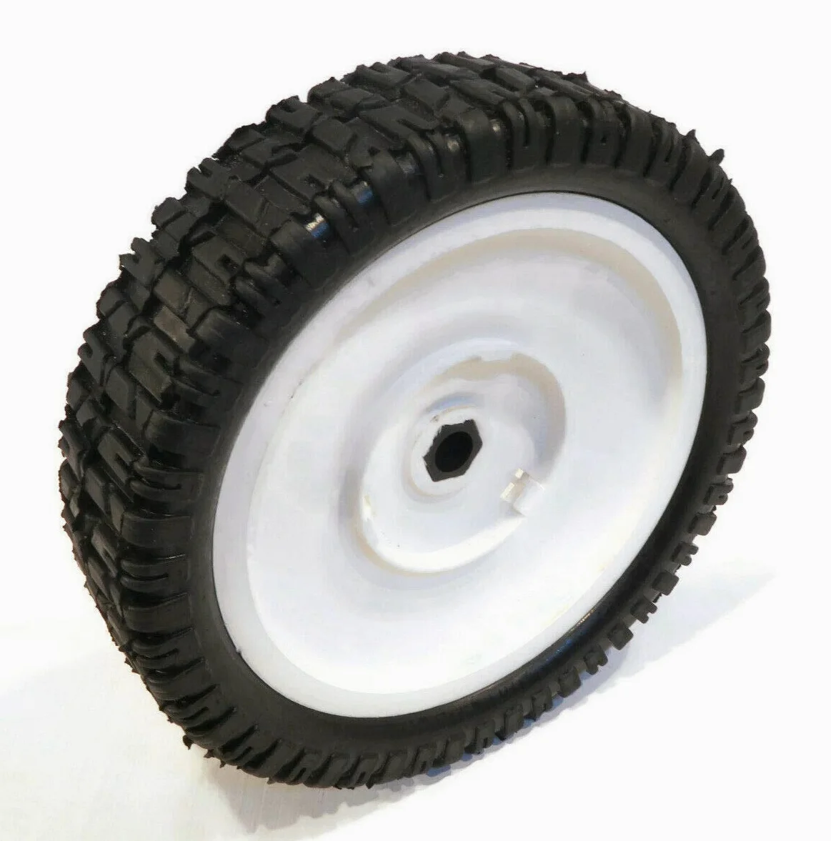 The ROP Shop | Rueda de tracción delantera de plástico, 8 pulgadas x 2 pulgadas con rueda de engranaje, 1/2 pulgadas de agujero, eje de desplazamiento de 1 5/8 pulgadas