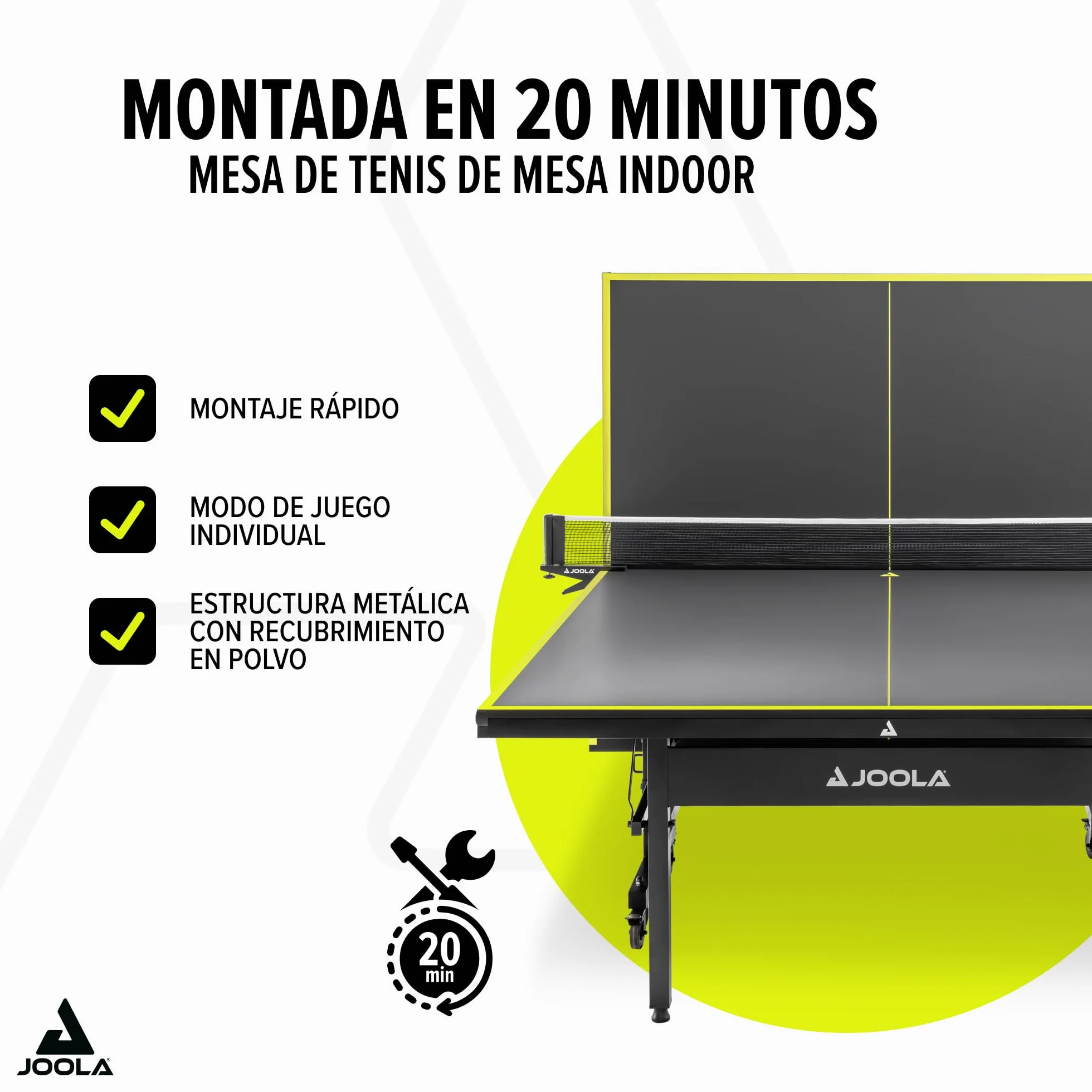 JOOLA Mesa de Ping Pong Inside J18 Interior Plegable 274 x 152,5 x 76 cm Gris