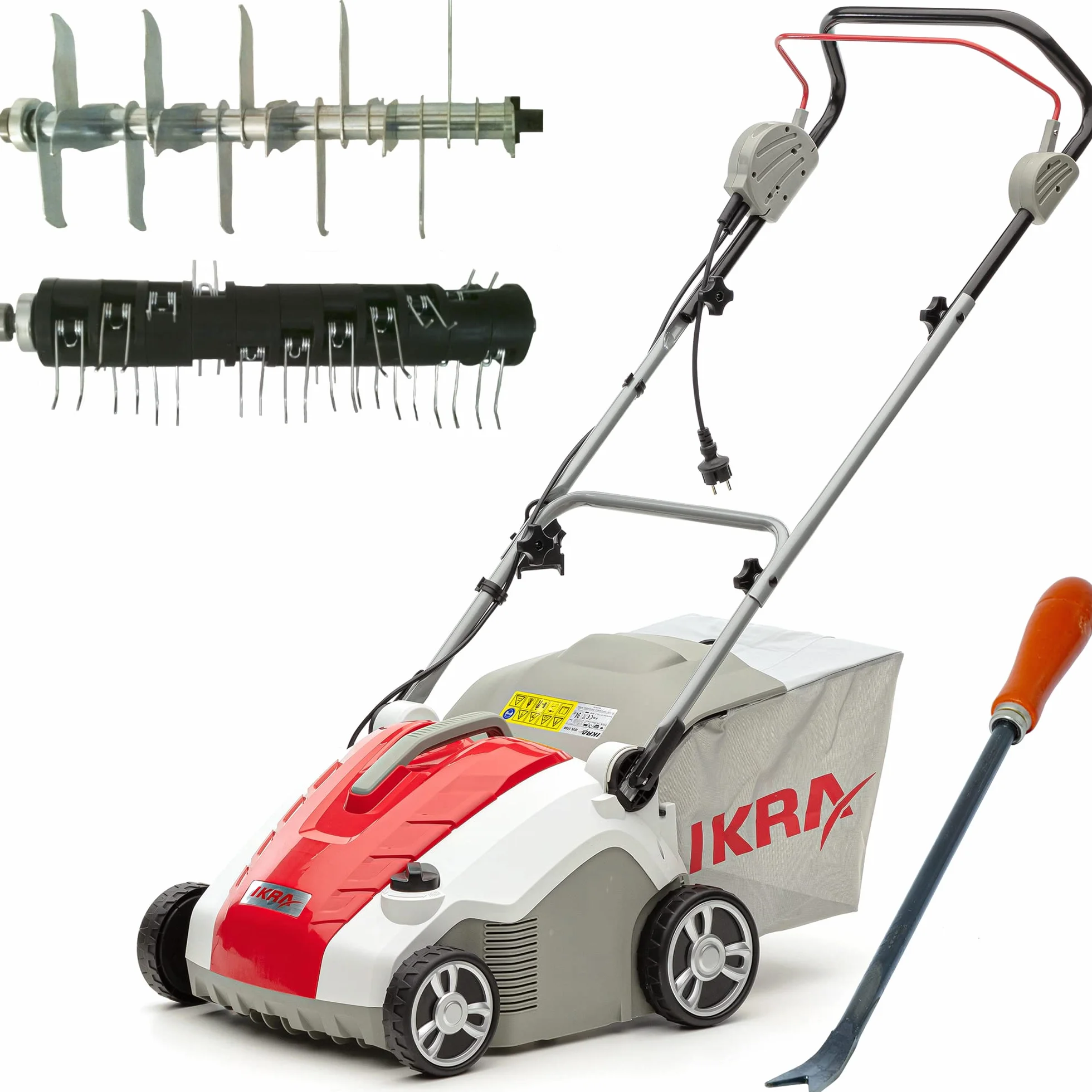 IKRA escarificador y aireador eléctrico IEVL 1738, Incl. rascador para Malas Hierbas