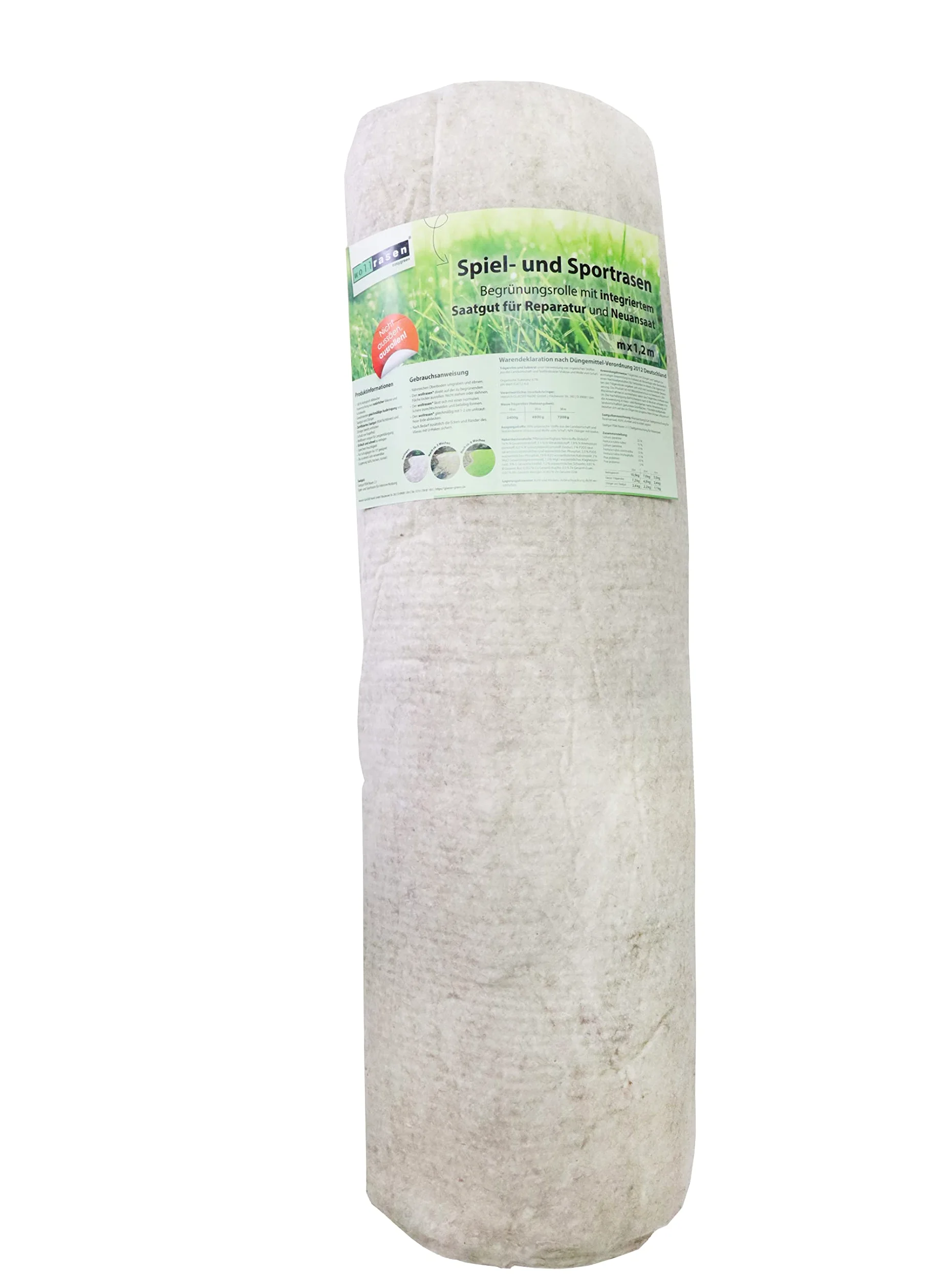 Easygreen Wollrasen 12 m² esterilla de semillas de hierba 100% biodegradable