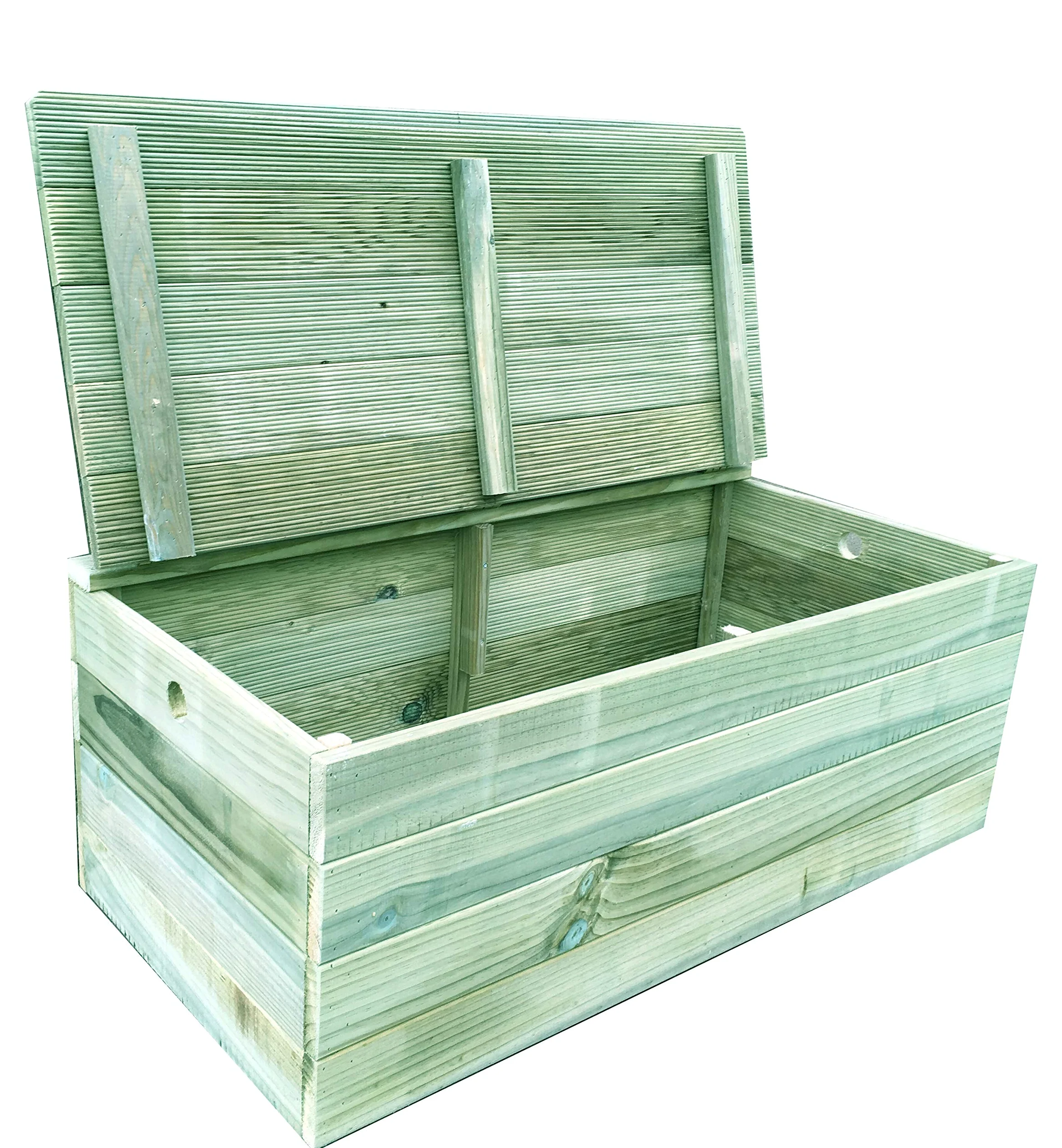 Baúl/banco de madera tratada para el exterior. Totalmente Montado (100x50x40 cm)
