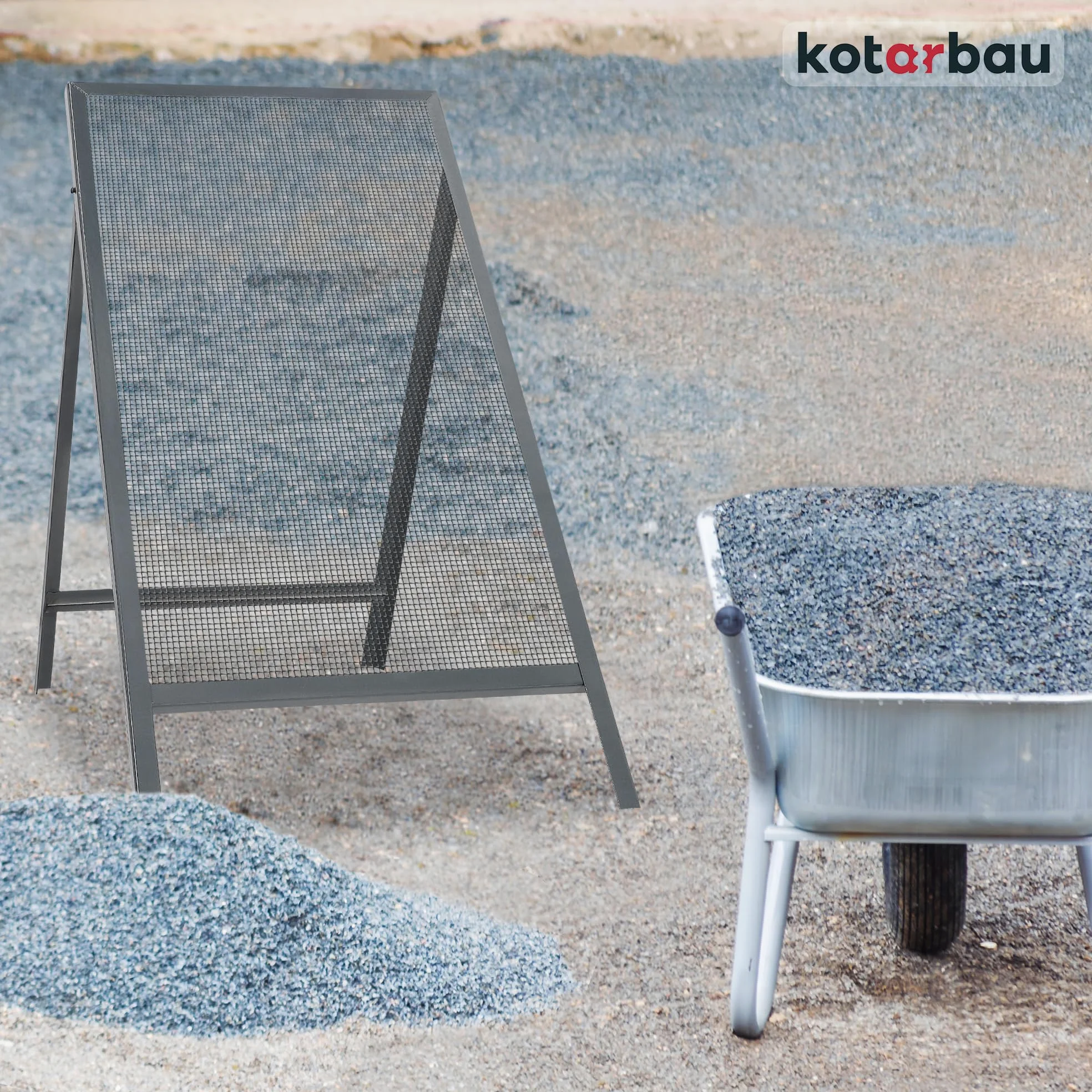 KOTARBAU® Cribas de Arena - Cedazo Arena 10 x 10 mm - Tamiz de Tierra - Acero - 60 x 120 cm - Gris - Criba de Compost