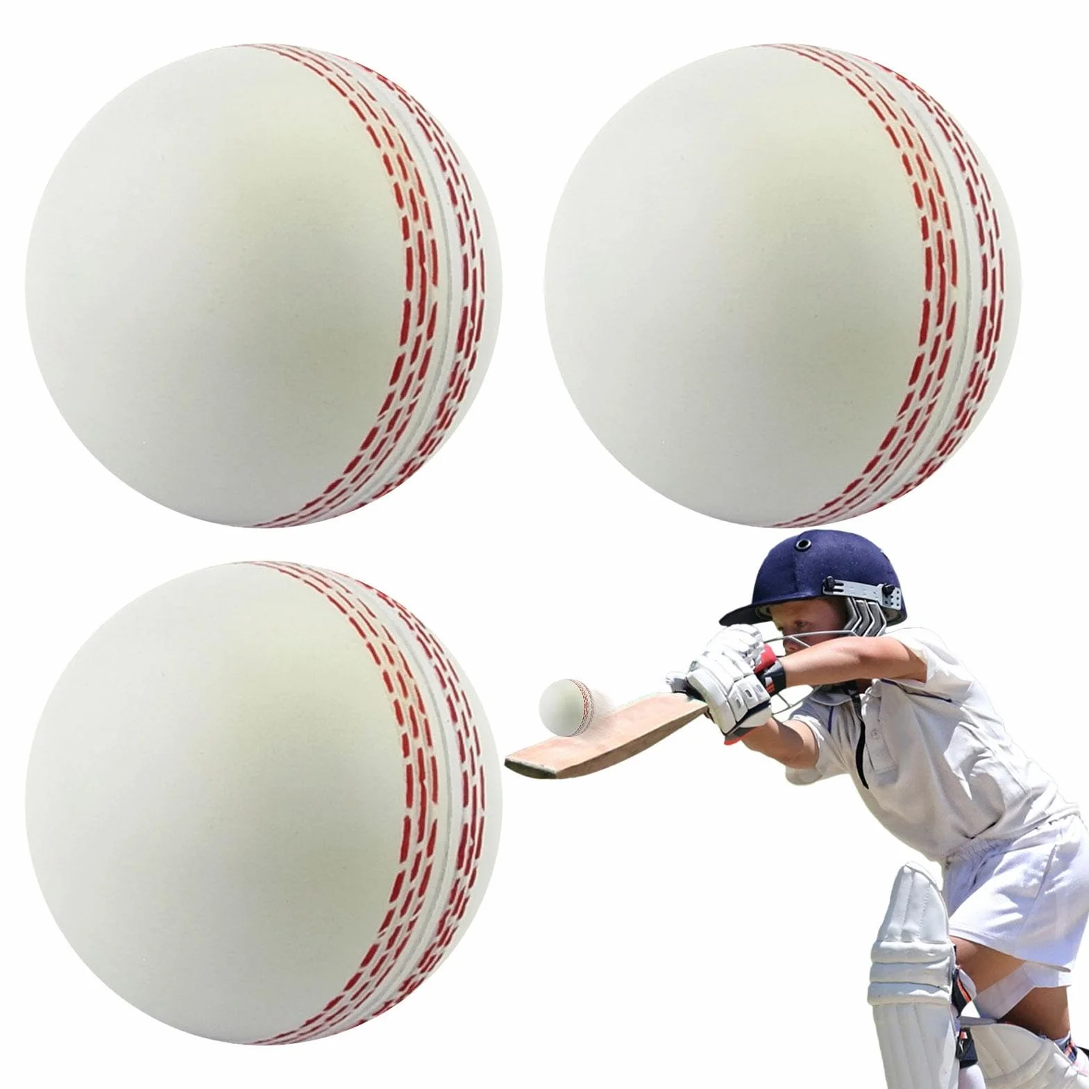 Fulenyi Bolas de Cricket de Entrenamiento Flexibles para Interior y Exterior