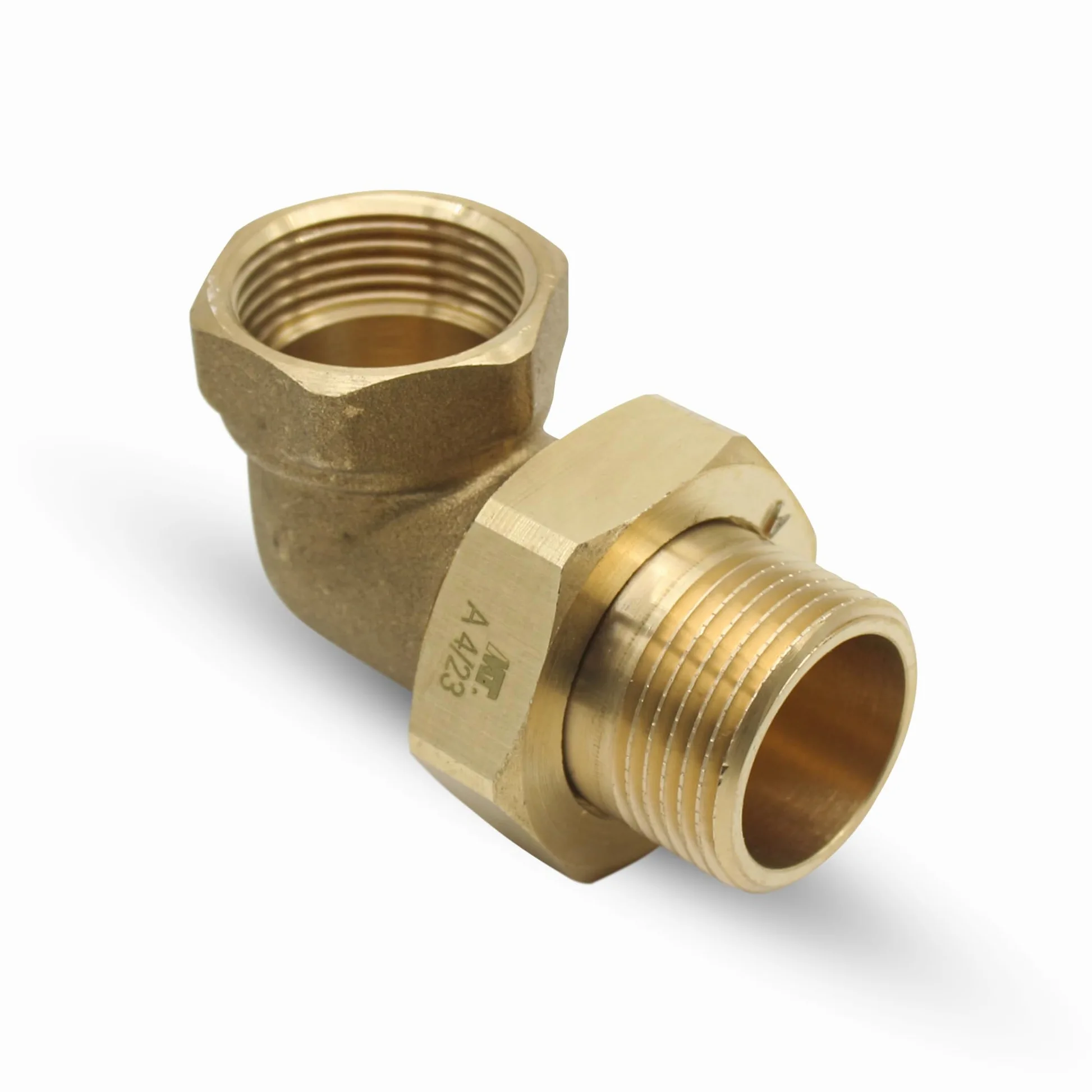 DOJA Barcelona | Racor Codo 90 Grados | 1" | M-H | Pack 3 | Codos 90º con Racor y Junta Tórica | Codo Latón | Anillo de Sellado | Accesorios Tuberia | para Tubo Grifo Jardin, Tuberias Exterior