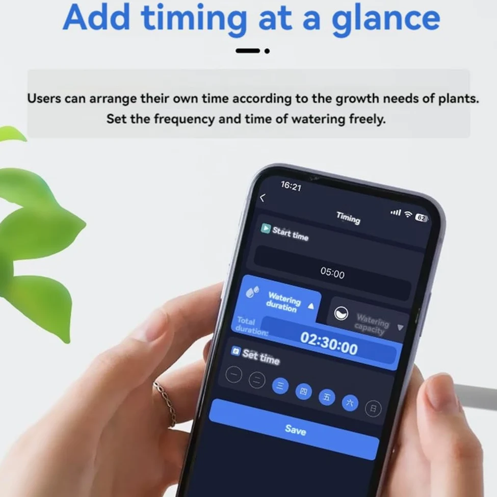 Regadera Solar WIFI, Aspersor Inteligente con Temporizador para Jardín con Sensor de Humedad y Temperatura del Suelo, Herramienta de Riego Automático de Flores
