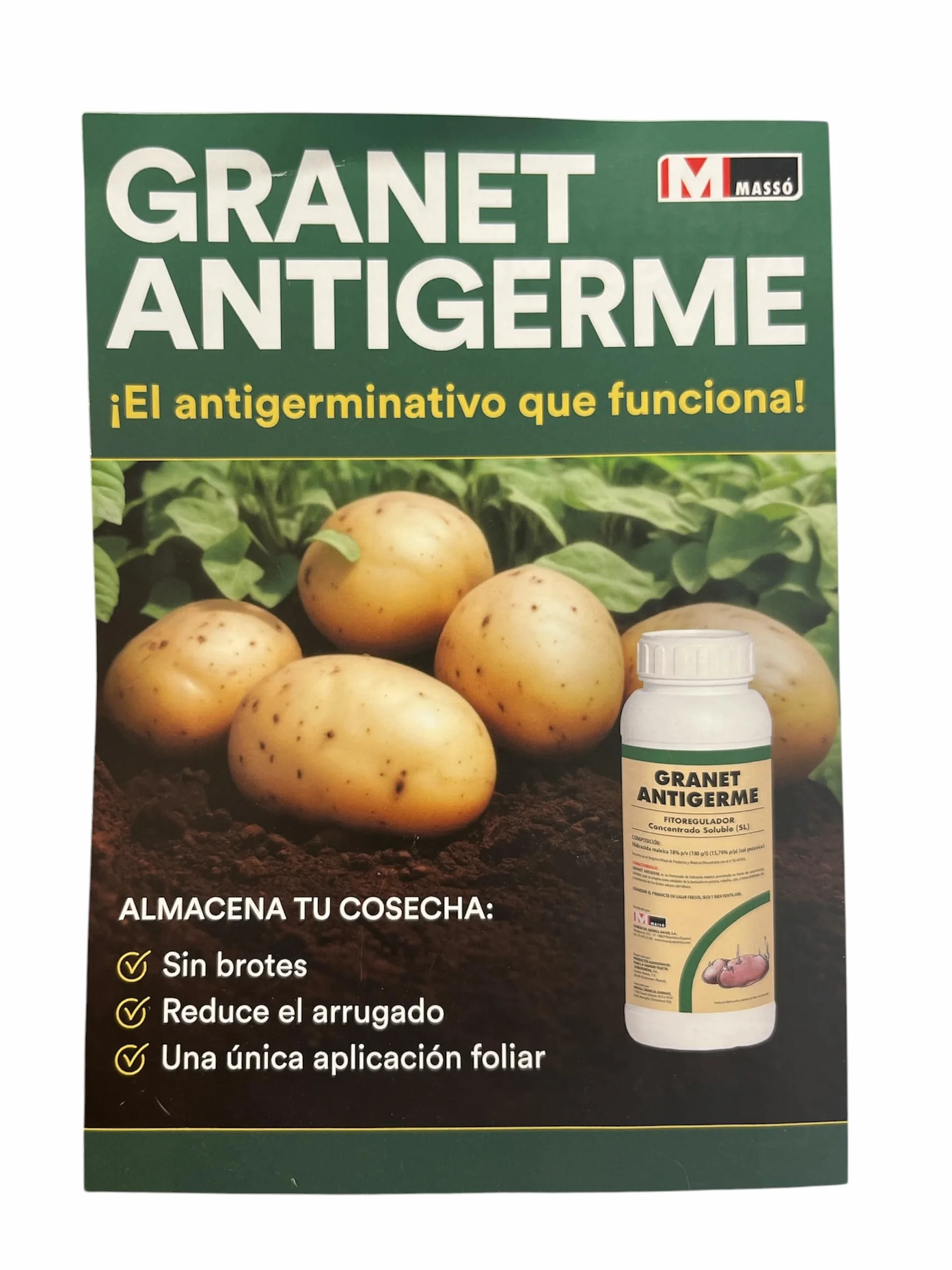 Antigerminativo fitoregulador Para patatas, ajos y cebolla 500 ml. Inhibidor sistémico de brotes en patata, cebolla y ajos.