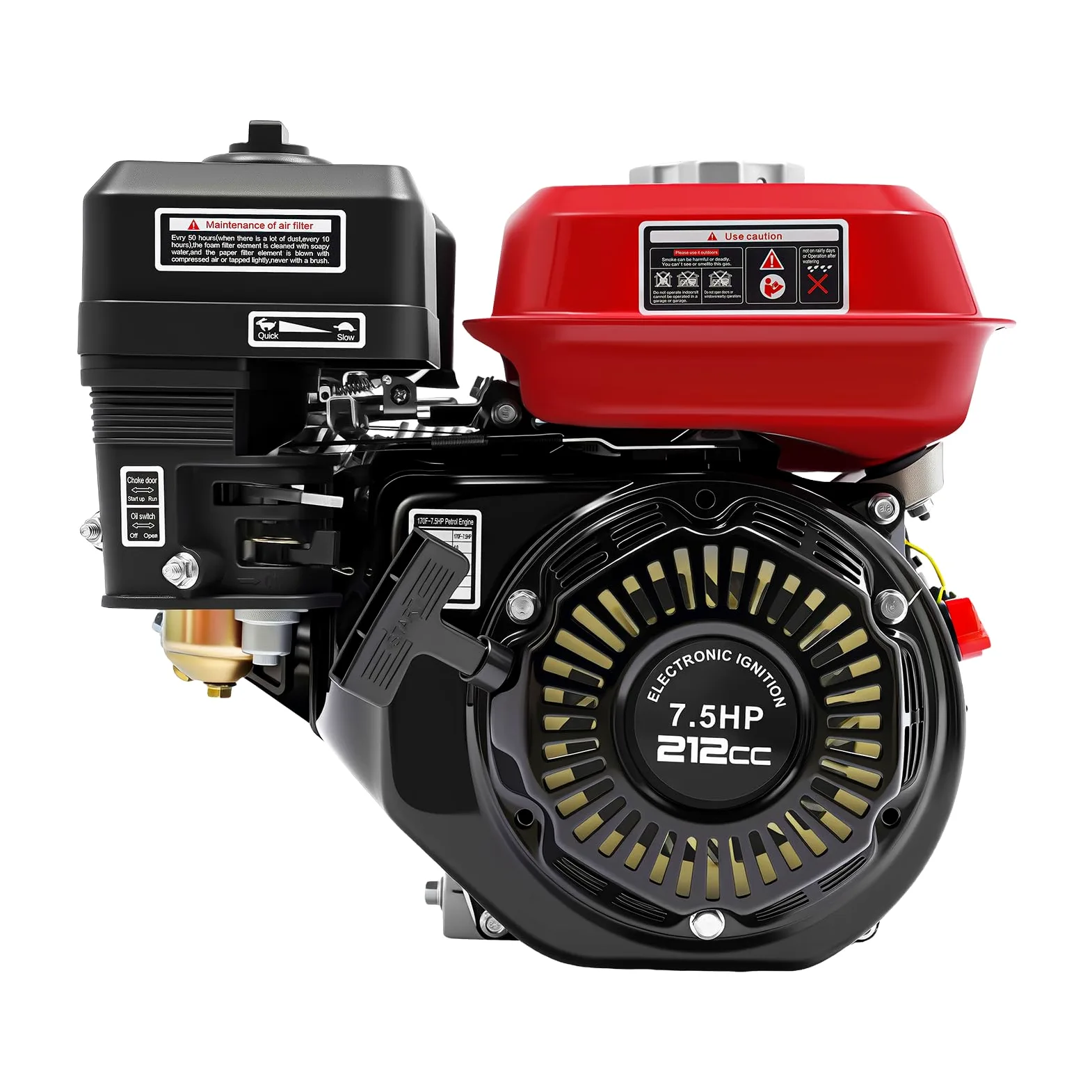 Motores de gasolina portátiles de 4 tiempos, 7,5 CV, 4000 W, 3600 rpm, motores estacionarios, motores industriales, motores de karts, motores de gasolina de un solo cilindro para bombas de