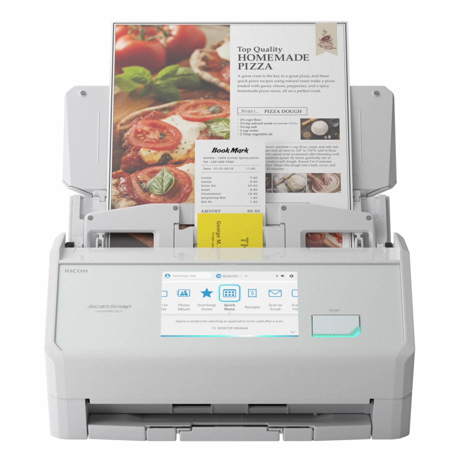 ScanSnap iX2500 Escáner de Documentos dúplex Alta Velocidad 45 ppm 90 ipm ADF 100 Hojas 600 dpi Wi-Fi 6 USB 3.2 Gen 1×1