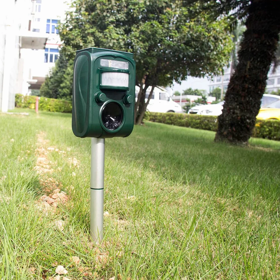 Ahuyentador con ultrasonidos para Aves | Sensor de Movimiento | Flash | Palomas | gaviotas | estorninos | Cuervos | urracas | Golondrinas | gorriones | zorzales | tordos | abejarucos | rabilargos