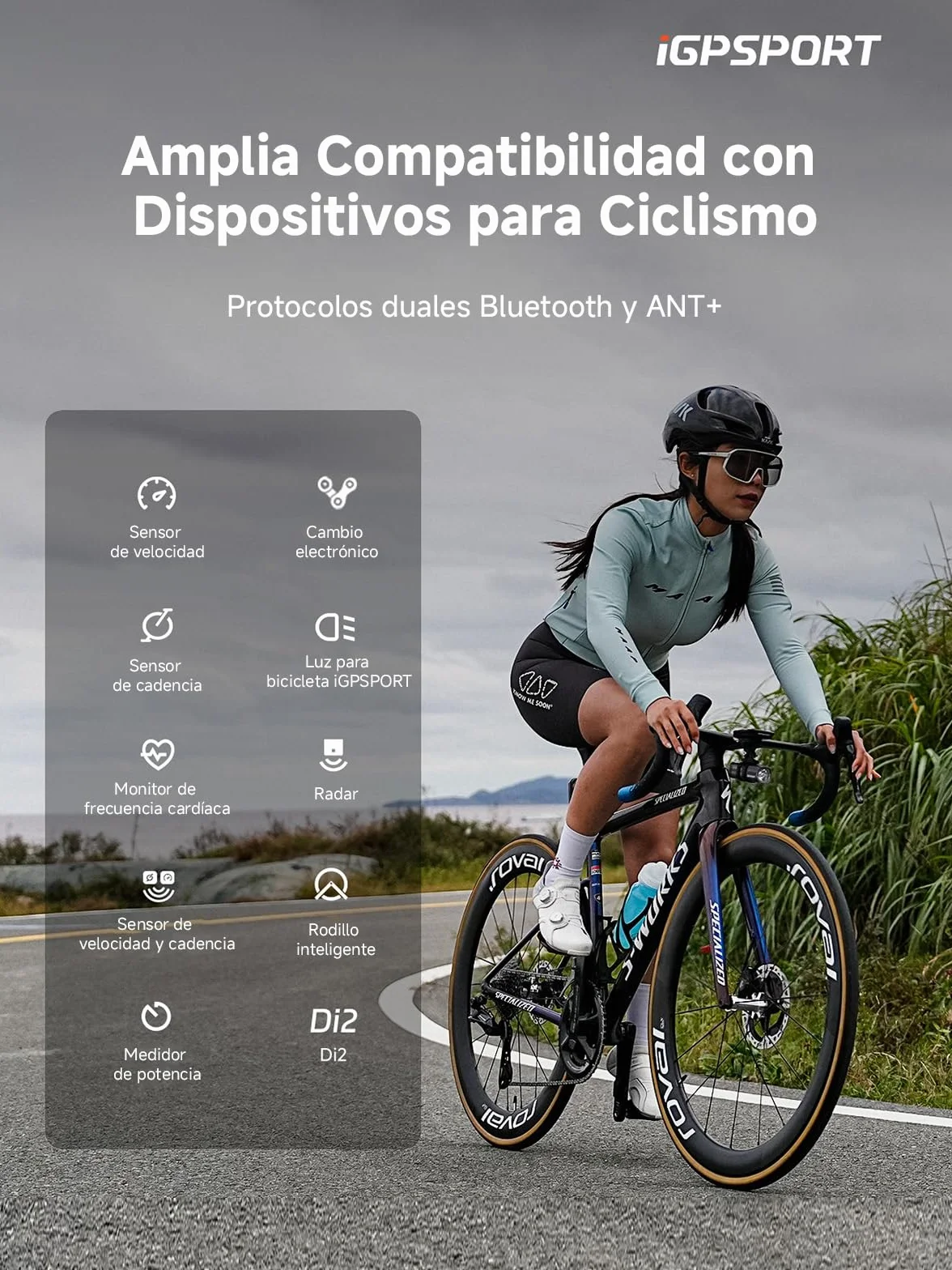 iGPSPORT BSC200S GPS Ciclocomputador, Navegación, Monitorización de Movimiento, Reanudación de Ruta, Impermeable IPX7