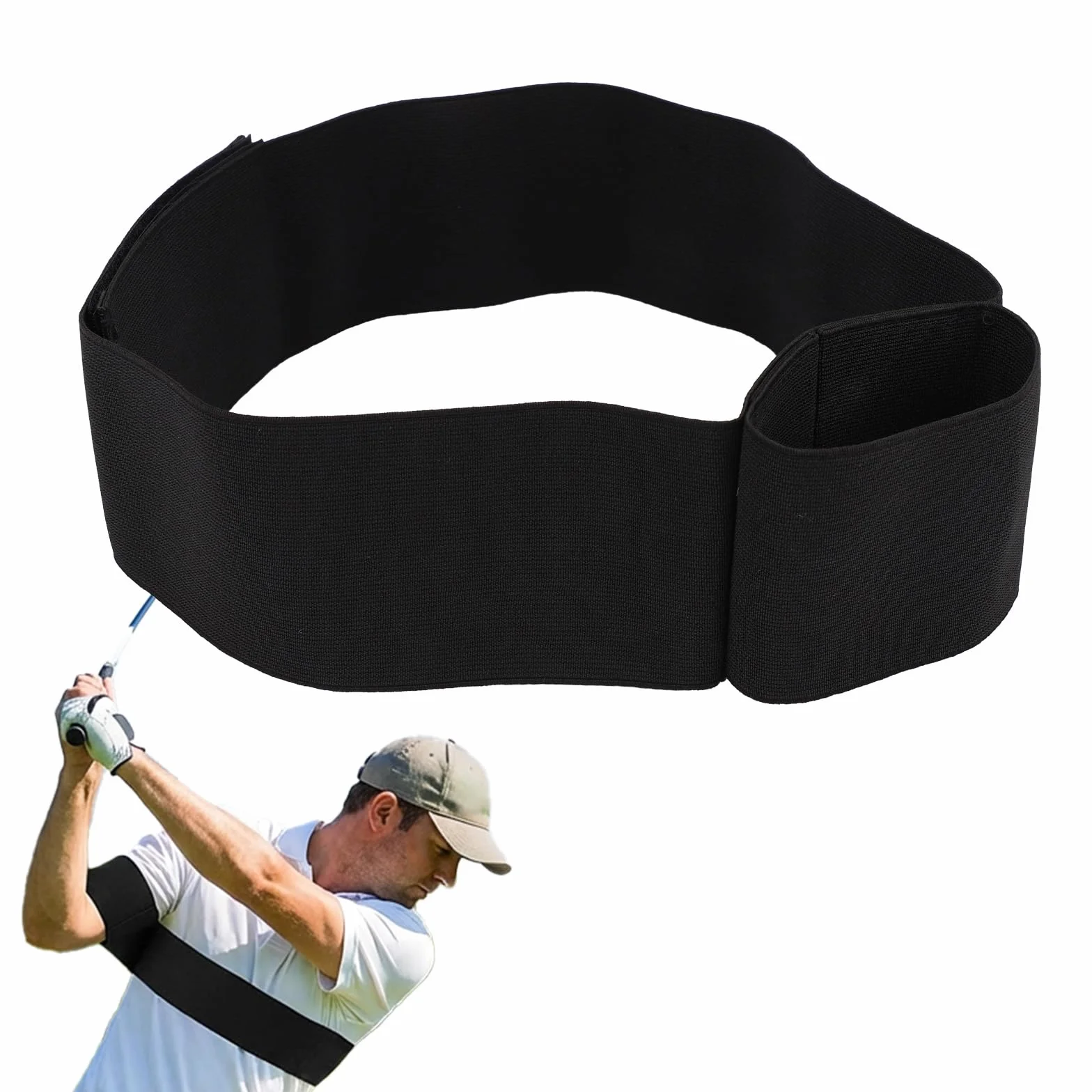 Swing Golf Trainer Brazo Flexible Corrección Postura Plano Swing Principiantes Hombres Mujeres Negro