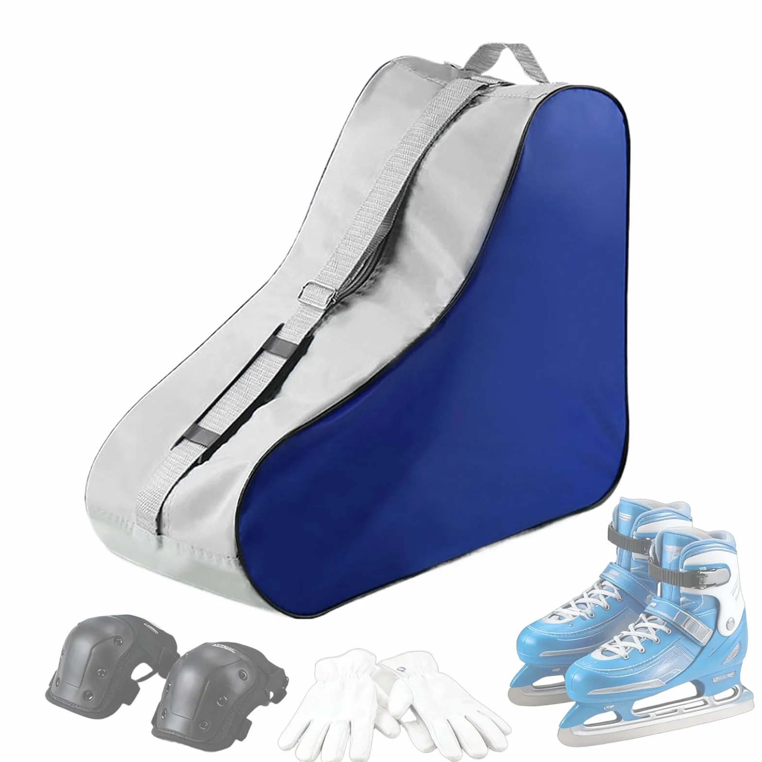 Bolsa de patinaje mochila ajustable para niña con cremallera