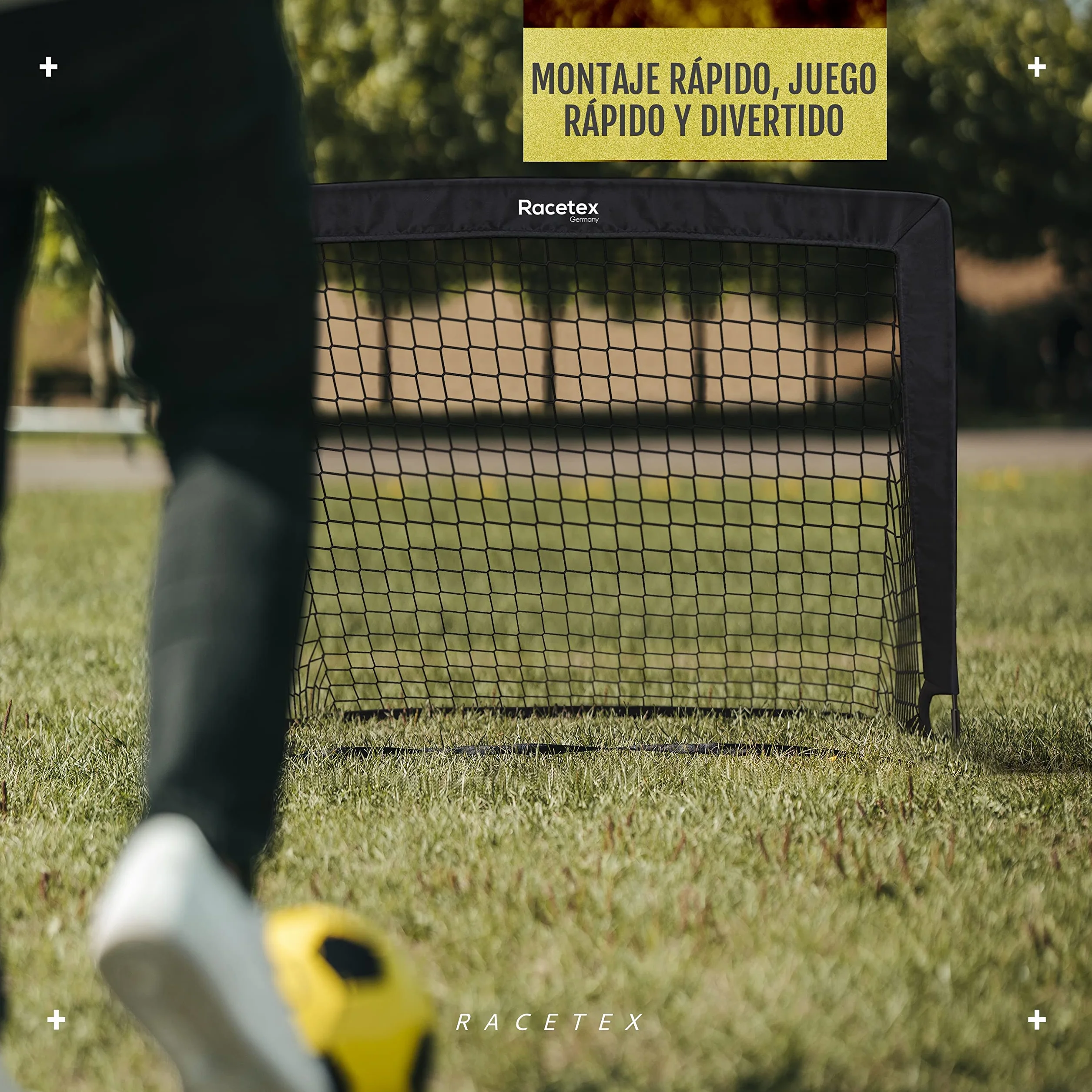 Porteria Futbol niños Set x 2 con Postes Reforzados de Fibra de Vidrio y Bolsa Transportar