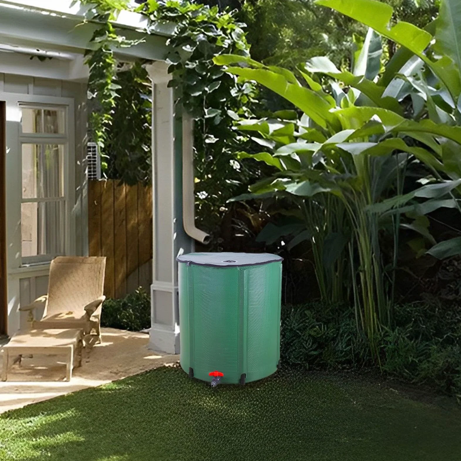 Colector de agua de lluvia | Barril de lluvia plegable con gran capacidad | Prevención de desbordamiento resistente a los rayos UV para parque | Casa cálida, granja y lavado de coches