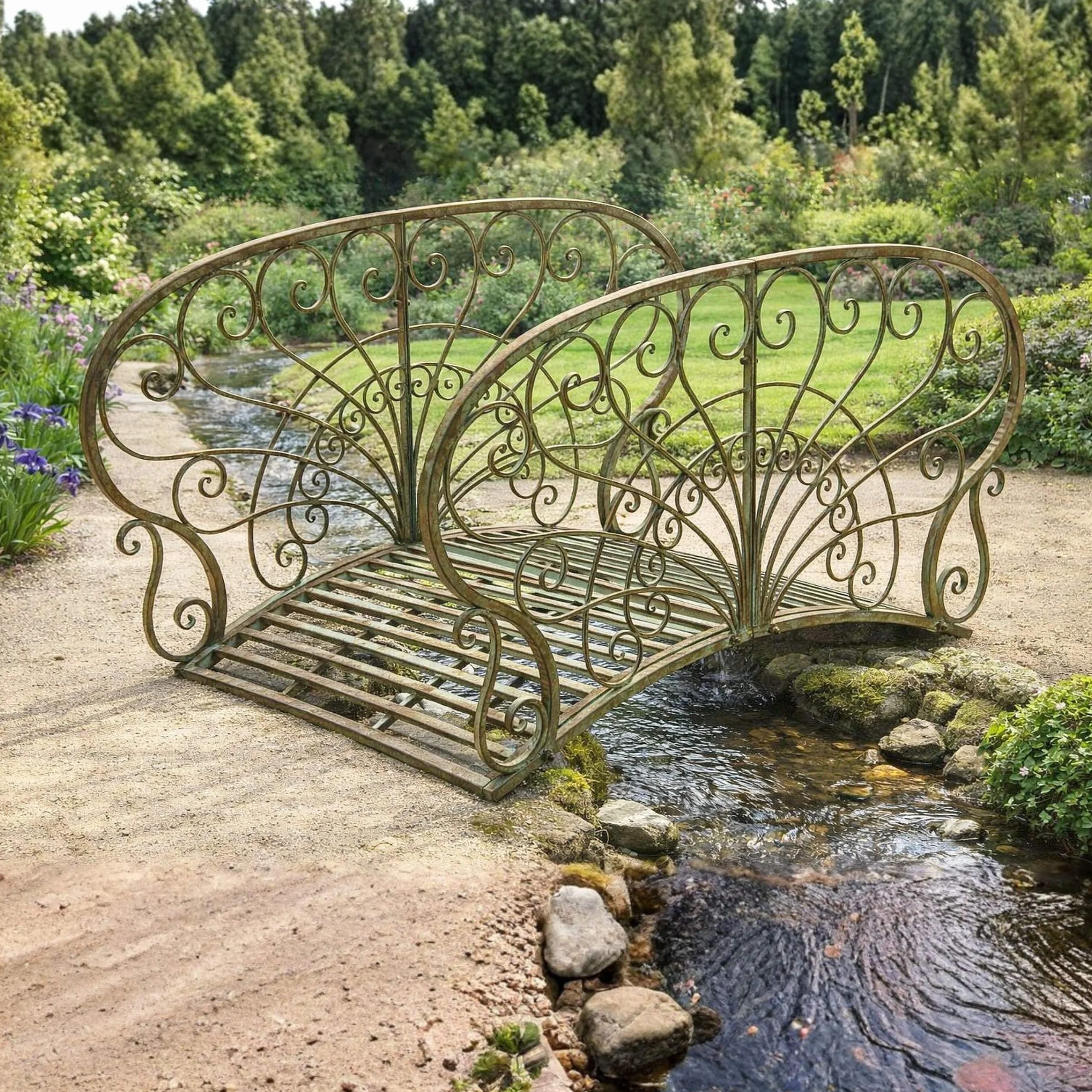 Puente de metal jc150106 Jardín Puente 150 cm Metal Puente Estanque Puente puente