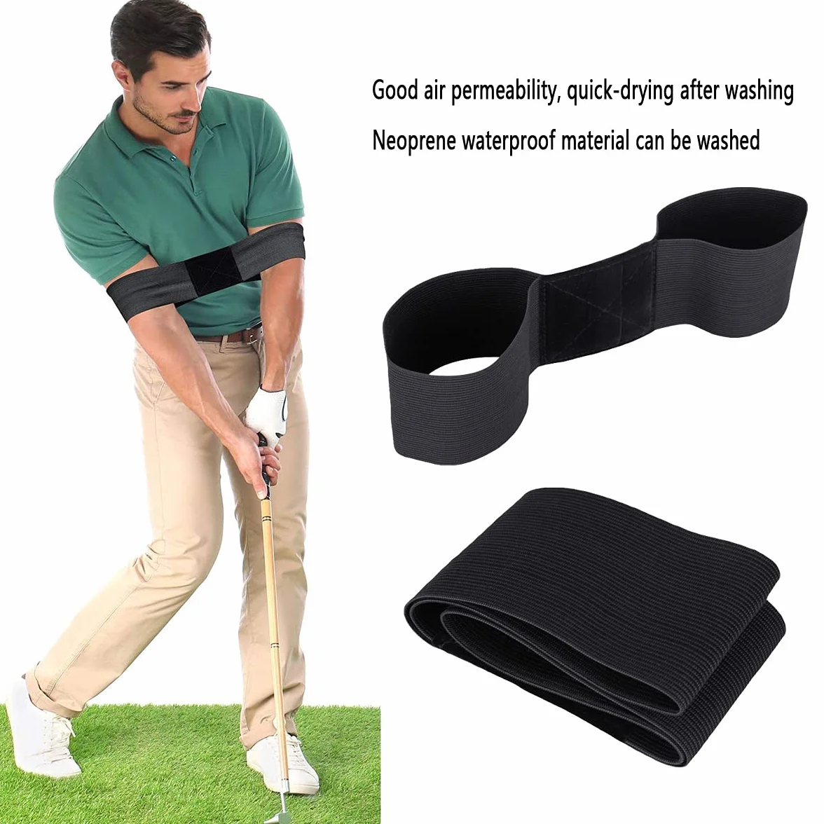 Cinturón de Brazo Oscilante para Entrenamiento de Golf, 2 Piezas Corrección de Postura y Memoria Muscular