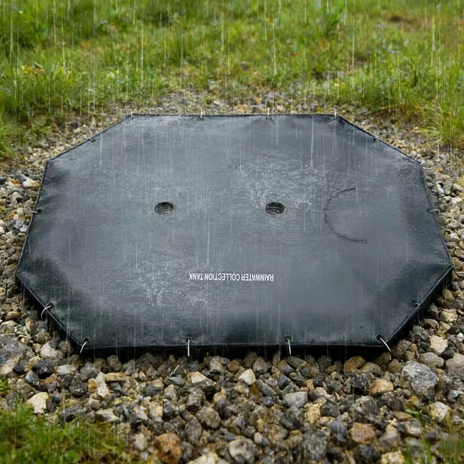 de Recogida de Lluvia Depósito de Agua de Lluvia Empotrado | Colector de Agua para Jardín para Jardín Exterior Patio Trasero Césped Terraza Entrada de Automóviles Riego Pasarela