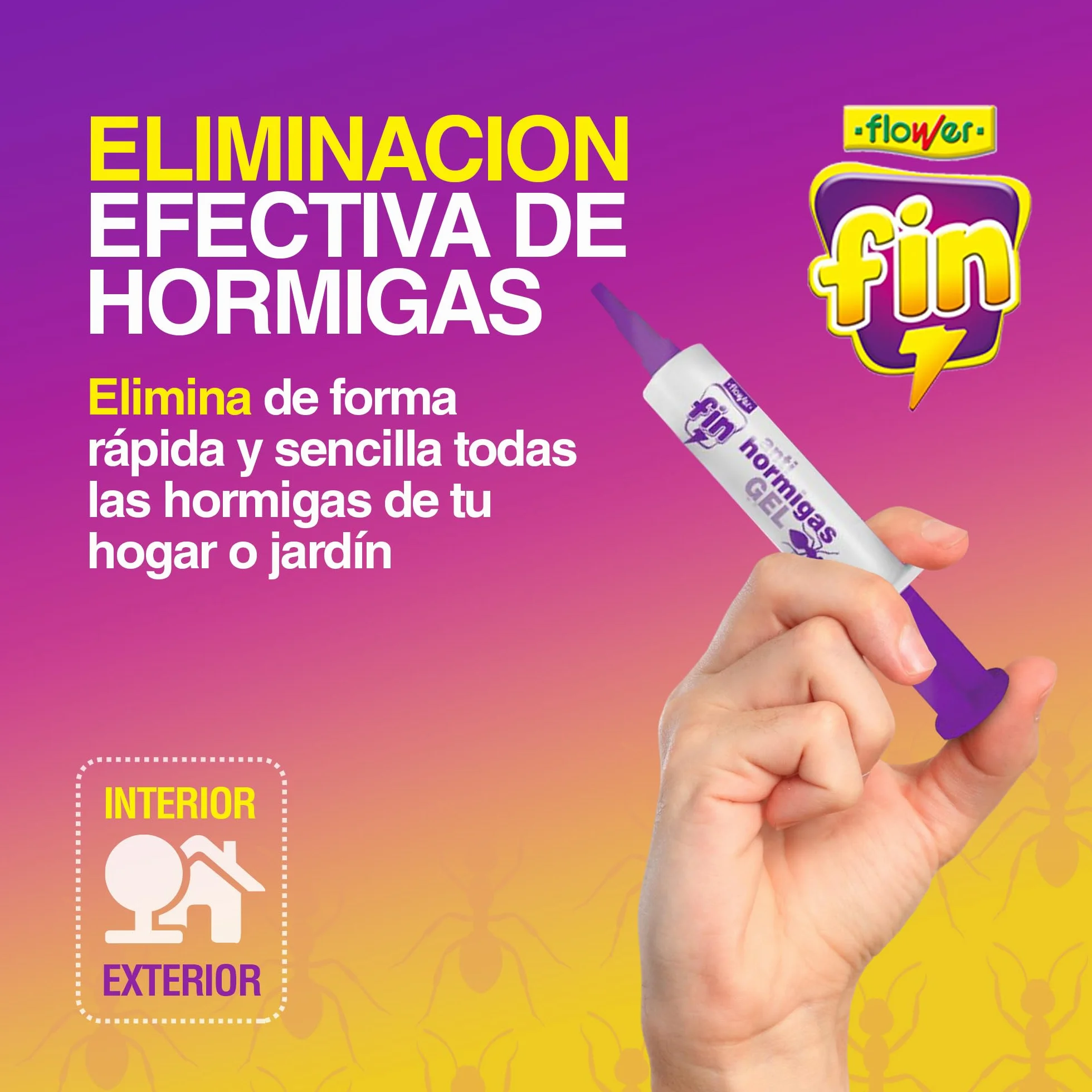 FLOWER x3 Insecticida Anti Hormigas Formato Jeringa 10 gr | Jeringuilla Antihormigas Eficaz Elimina a Toda La Colonia | Gel Atrayante y Duradero | Interior y Exterior | Aplicación Segura y Sencilla