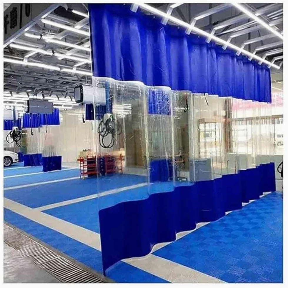 Bahía de lavado industrial resistente – Solución de privacidad de 2,2 x 4 m para lavado de coches y uso industrial, incluye cubiertas de panel C y puerta divisora de puerta para mayor durabilidad