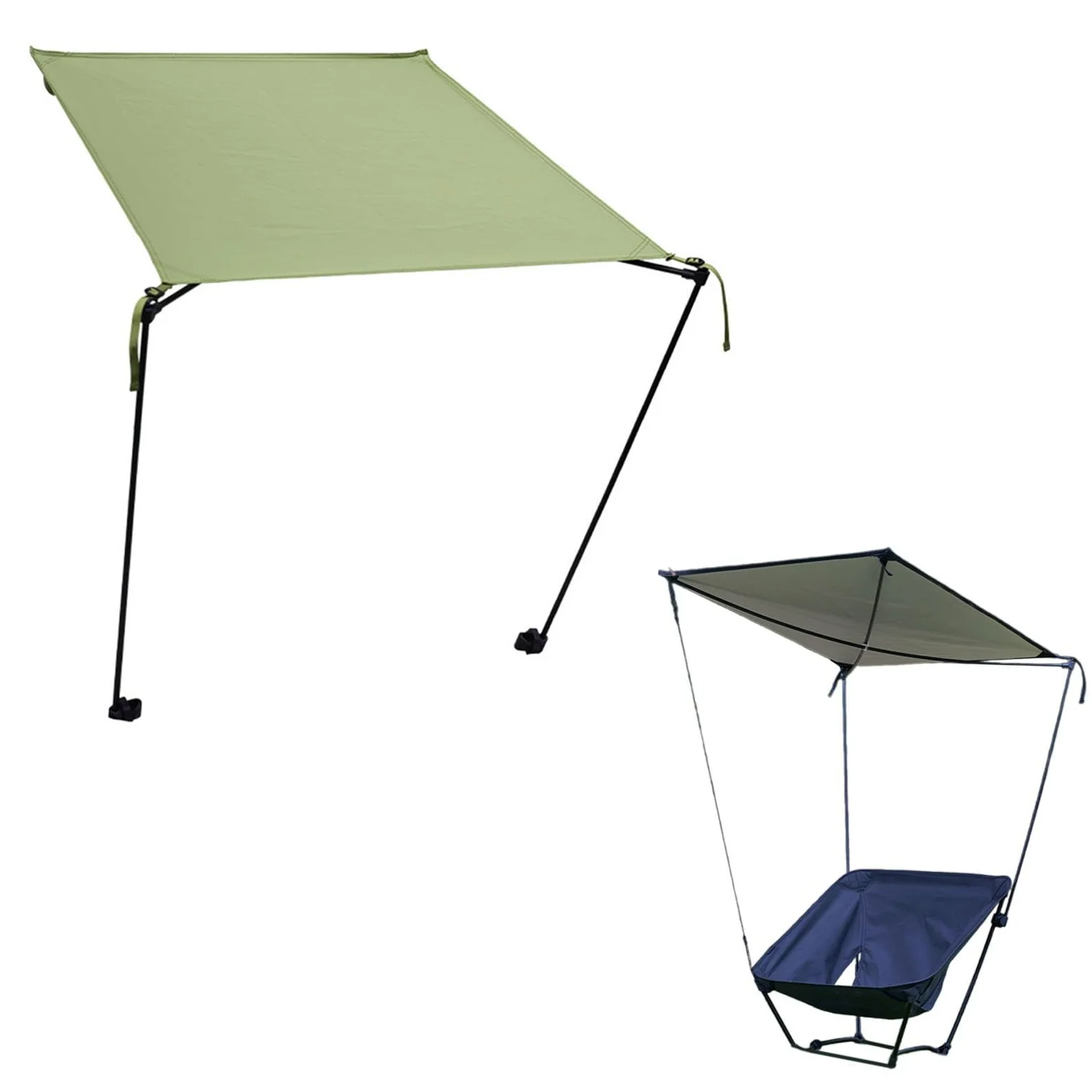 B Baosity Sombra de Silla de Camping Desmontable de Poliéster Resistente con Toldo Portátil Y Mecanismo de Ajuste Rápido Adecuada para Jardín Patio Camping Y, Verde