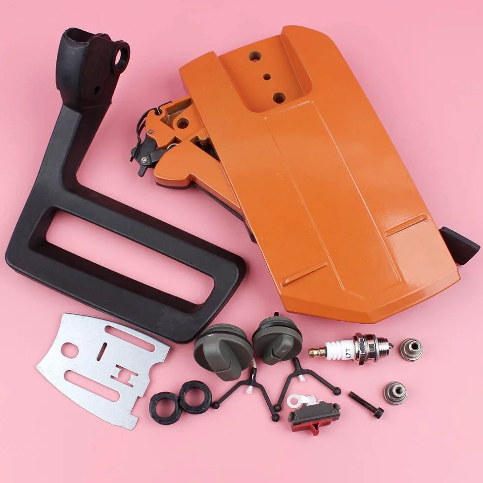 Herramientas Kit de placa de barra de cubierta de embrague lateral de freno para Husqvarna 266 268 272 61 66 motosierra 5037366-01, 503 73 66-01 w tapa de aceite de combustible accesorios