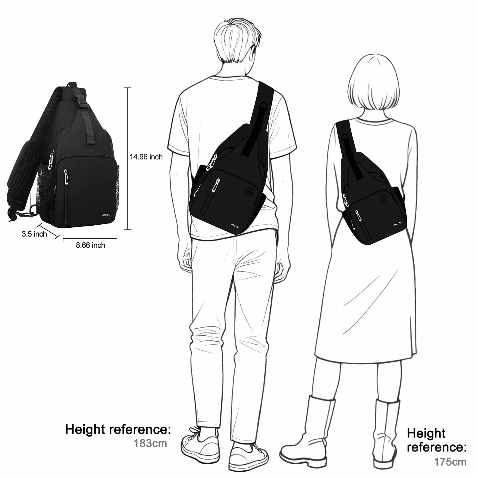 MOSISO Bolsa Mochila Sling Viaje Senderismo Hombro Cruzada Pecho con Puerto Carga USB