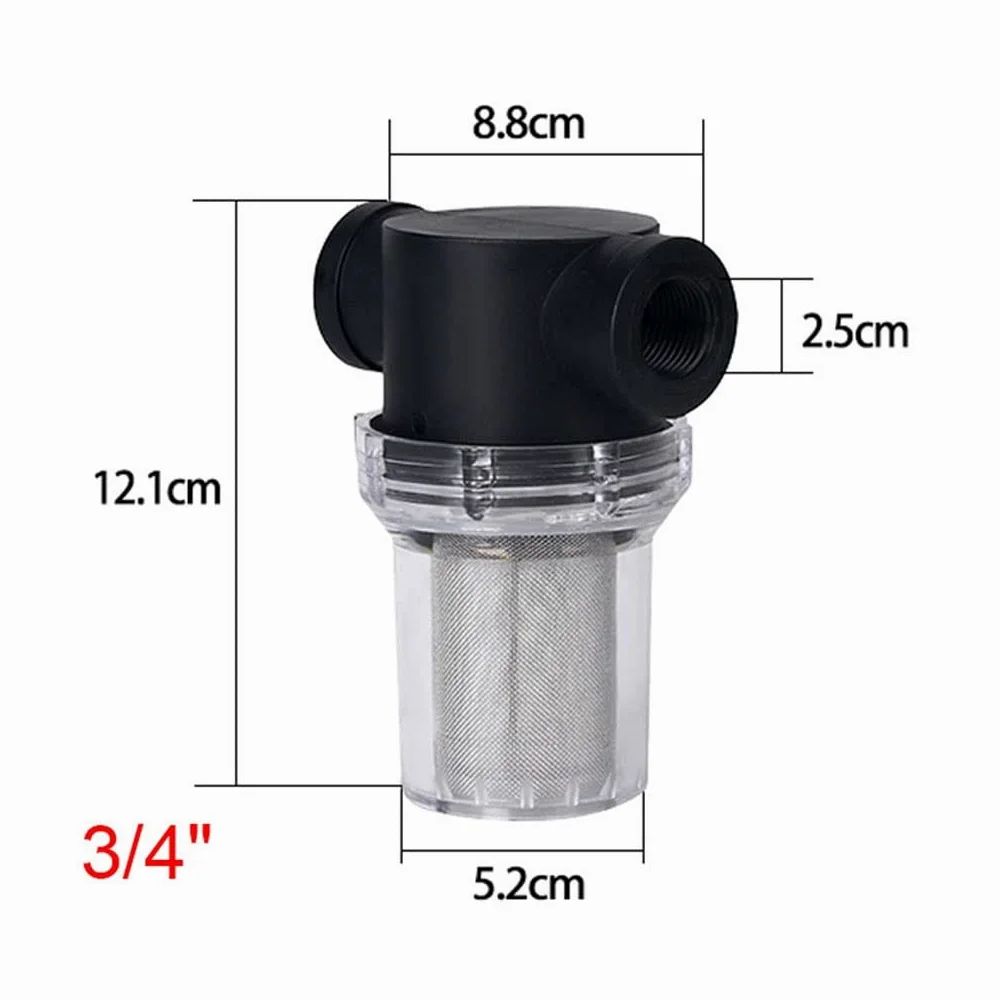 Filtro para bomba de agua, 1 filtro de malla en línea 1/2", 3/4" y 1", for tuberías riego alto caudal, conectores for jardinería(3/4")