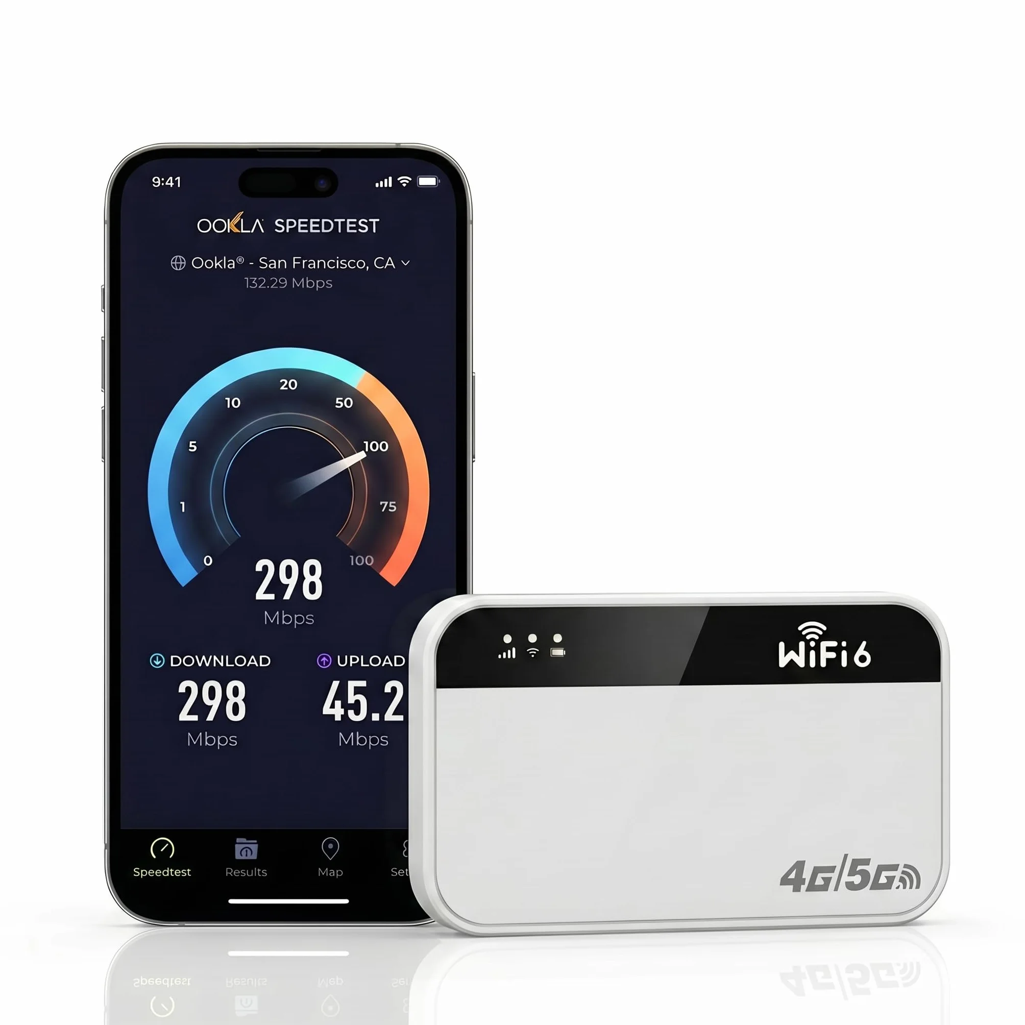 Router WiFi 5G Portátil Ultraligero 3000mAh 14h Autonomía 32 Dispositivos WPA2 Compatible Operadores M2