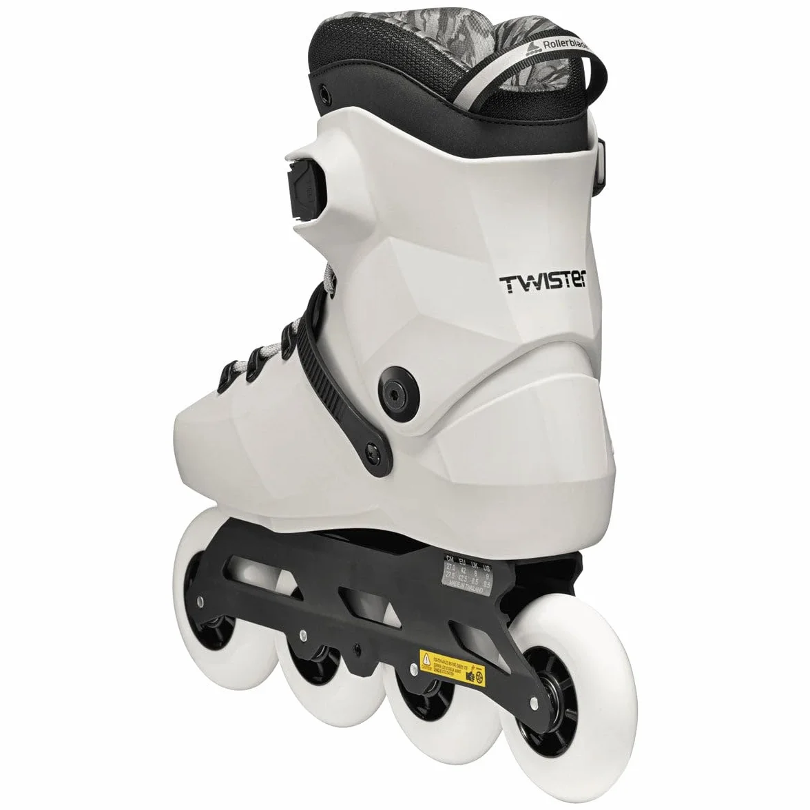 Rollerblade Patines Freeskate Urbanos Twister 90R 4x90mm Rocker Carcasa Rígida Guía Aluminio White Smoke Blanco Negro 43-44