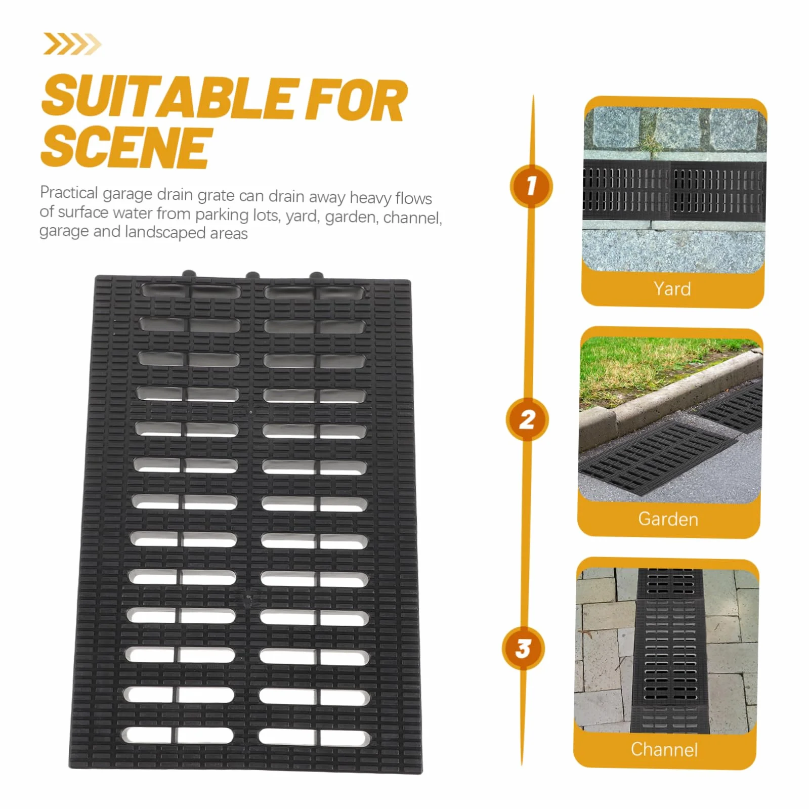 DOITOOL Rejilla De Drenaje De Plástico para Jardín Y Cocina Cubierta De Alcantarilla con Alta Capacidad De Carga Y Fácil Limpieza Ideal para Garajes Patios Y Áreas Exteriores 7.87X7.87X0.87
