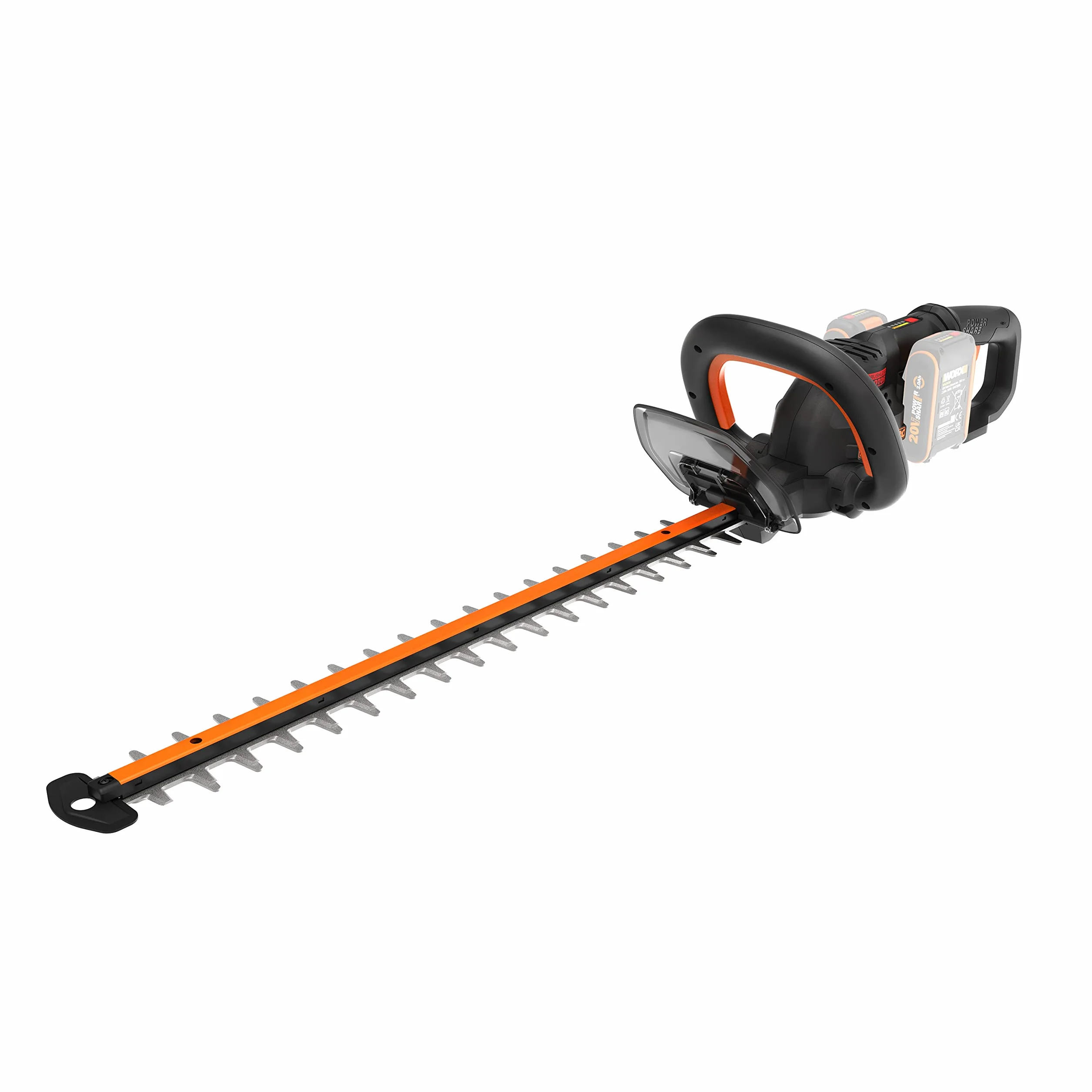 WORX WG286E.9 Cortasetos batería 40V, brushless, 3.400 c.p.m, Ramas hasta 27mm, cuchila Doble, Baja vibración, empuñadura Tipo D, gatillo Seguridad, setos, arbustos densos, sin batería ni Cargador