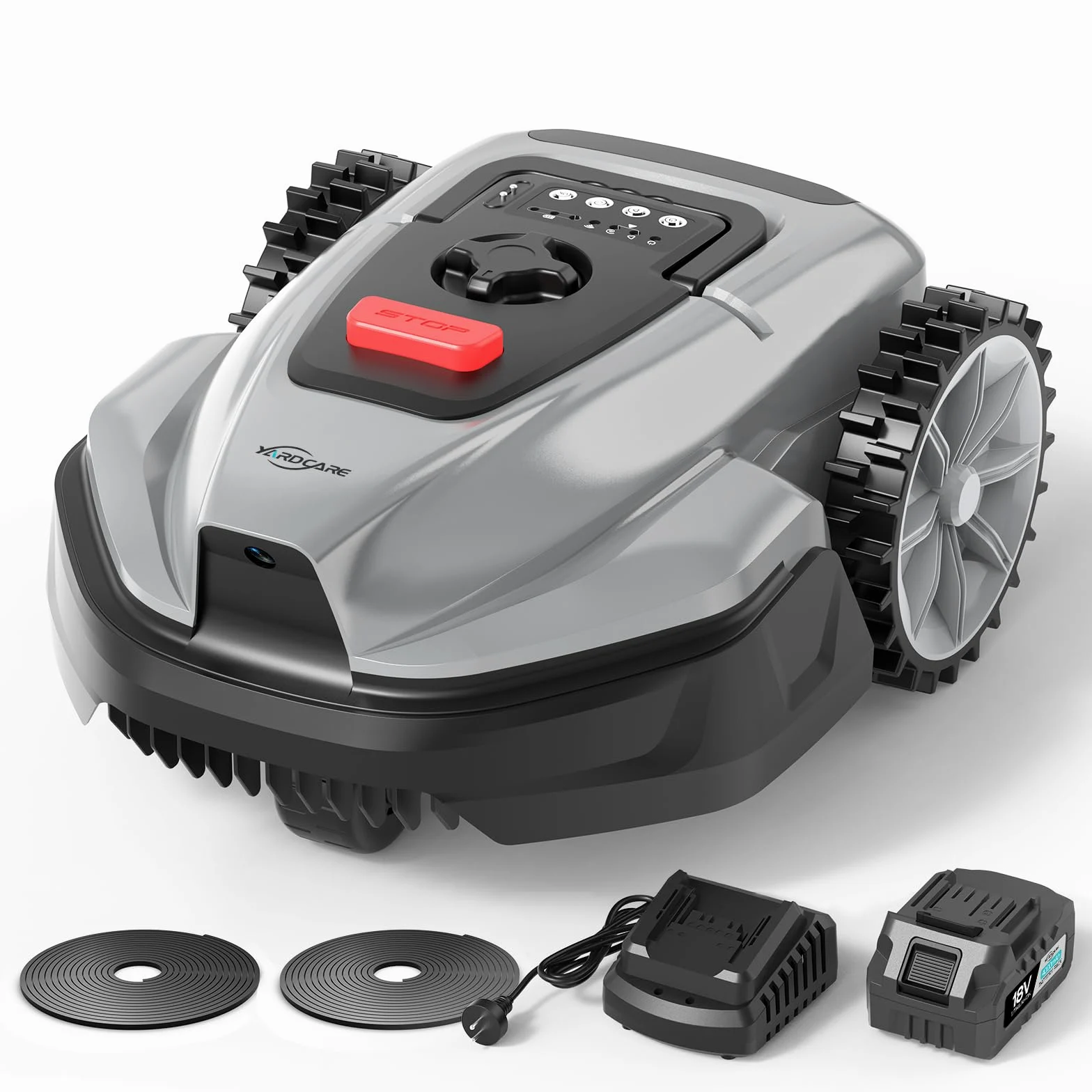 YARDCARE V3 Robot Cortacésped sin Cable Perimetral | Navegación Visual, Detección de 150+ Obstáculos, Control por App, 50 dB, Bandas Magnéticas