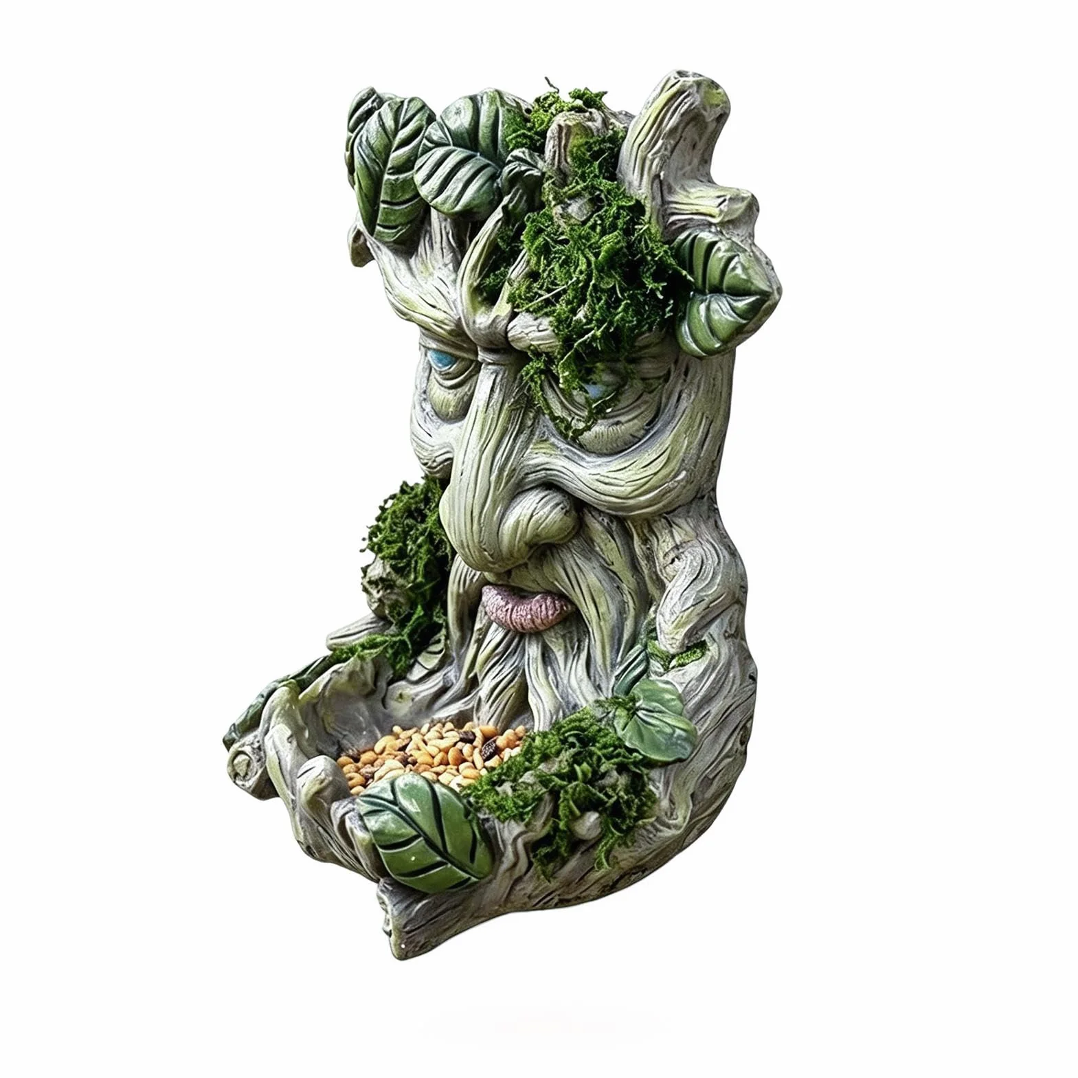 para pájaros con Cara de árbol – Escultura de máscara de guardián del Bosque de Resina 3D de 5,12 Pulgadas, Acento artístico de jardín Resistente a la Intemperie, Unidad de decoración colgant