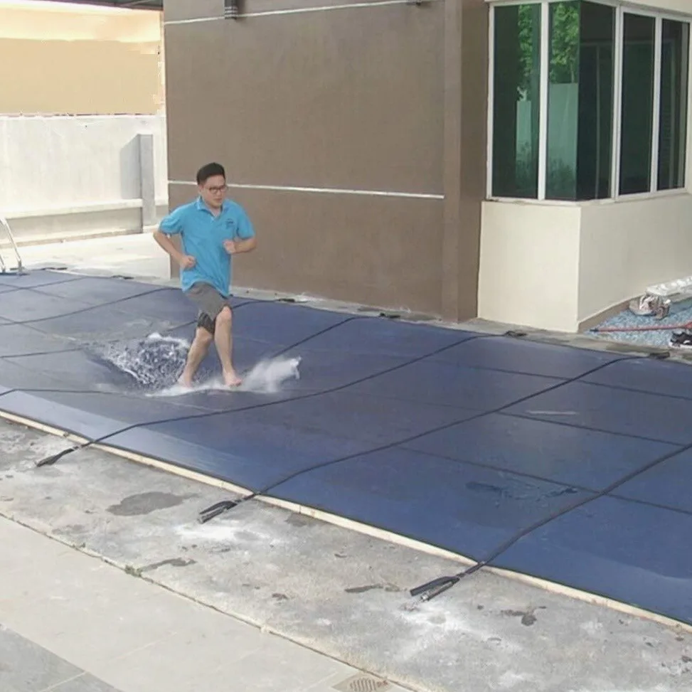 Cobertor Solar para Piscinas Cubierta de seguridad extra larga para piscina de invierno, para seguridad y protección de niños y prevención de escombros, con herramientas de instalación Cubierta de pi