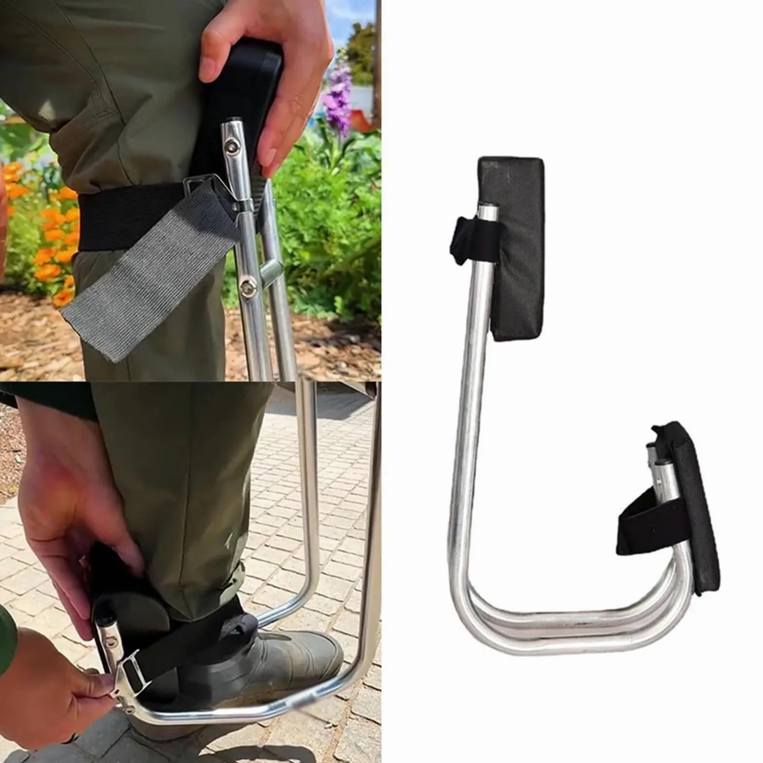 Asiento for rodillas de jardinería, almohadilla for arrodillarse engrosada, protección for las rodillas, soporte for el tobillo, asiento for arrodillarse for jardín de acero inoxidable, cojín for repo
