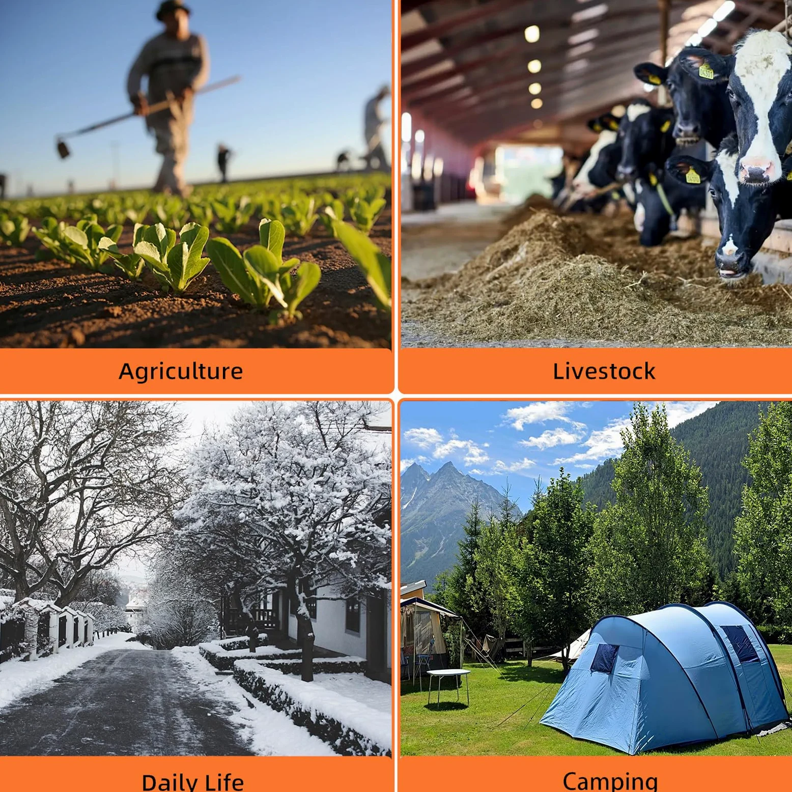 Pala cuadrada de 43.3 pulgadas, herramientas de jardín resistentes con mango de metal, pala pequeña, pala de transferencia para excavar, quitar nieve, paisajismo, agricultura, color naranja