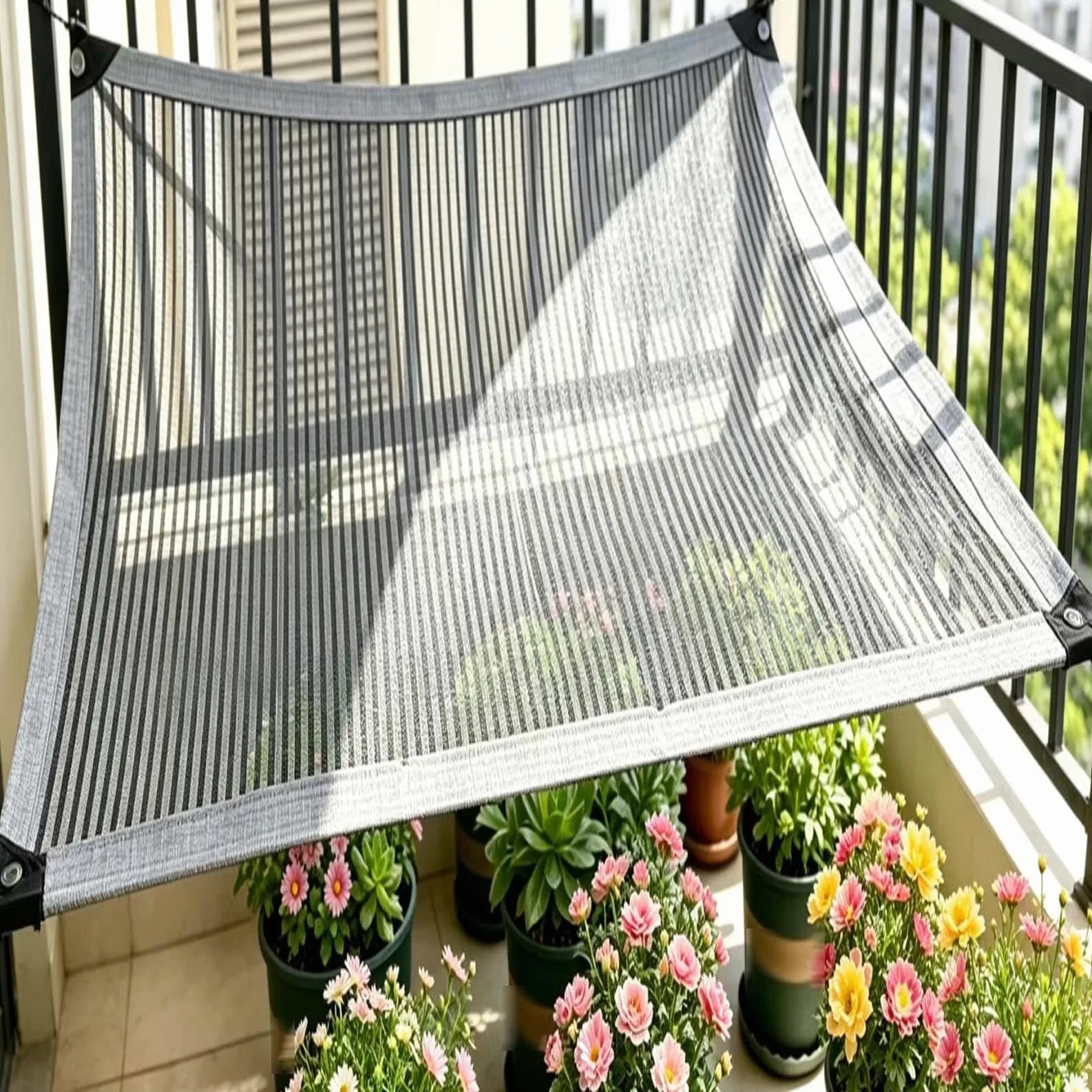 Red de Sombra 55% Aluminio, Malla Sombreadora regulación de Temperatura, Bordes Reforzados Resistentes al Viento, para Huerto, Jardinería y Macetas, Plantas