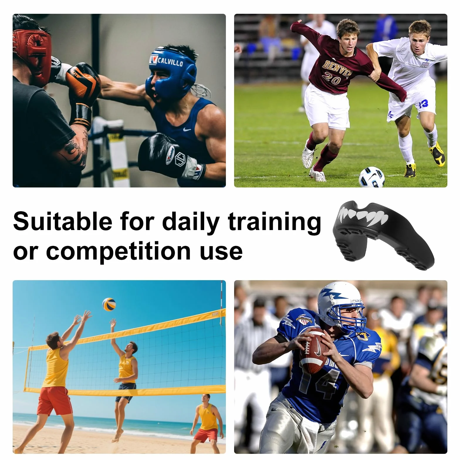 Protectores bucales deportivos para adultos, negro, kickboxing, rugby, boxeo