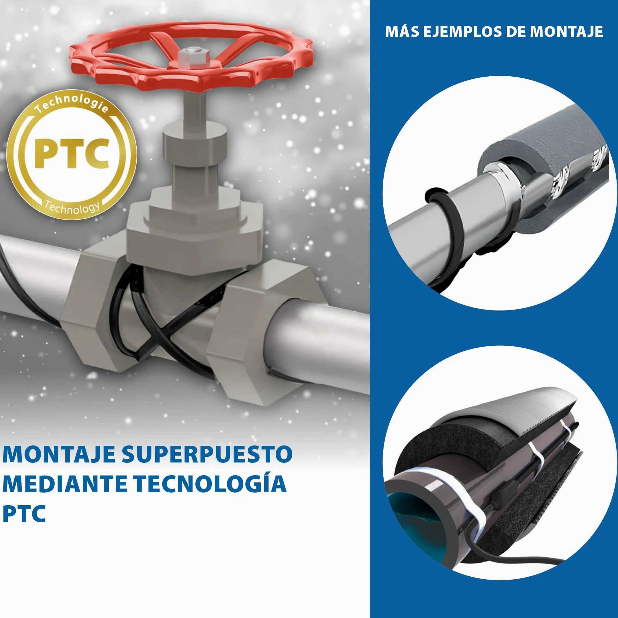Cable de calefacción de protección contra heladas, autorregulación, variaciones