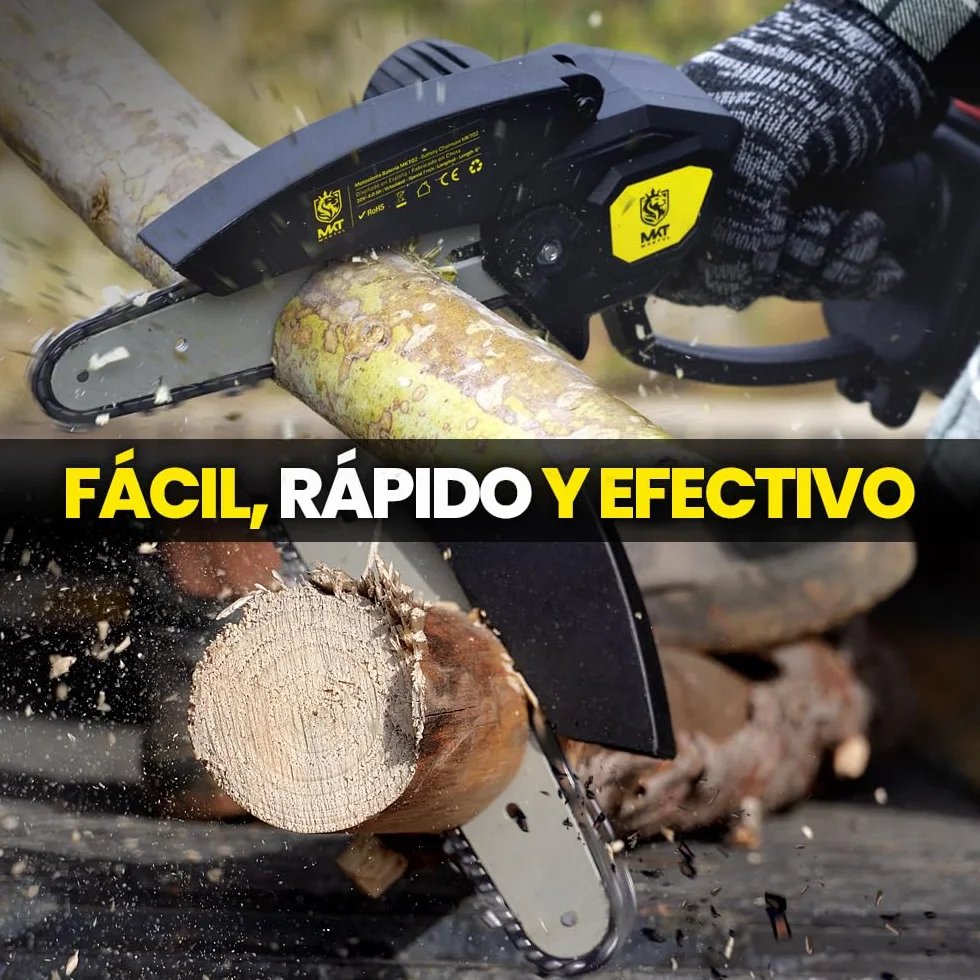MAKTUL Mini Motosierra Bateria 6‘’/15cm, 8000 mAh (2 Baterías 4000mAh 20V), Sierra Eléctrica Cortar Podar Árboles Jardín, Motosierra de Mano con Accesorios Herramienta Jardinería Podadora Ramas Madera