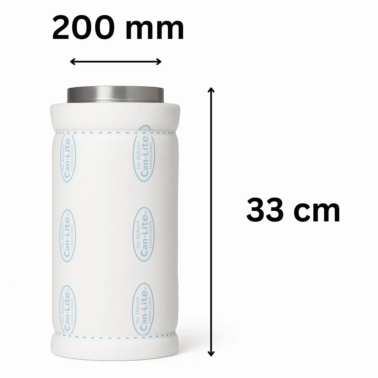 Weedness Can-Lite Filtro de carbón Activo Crecimiento 800 m³ 200 mm Flange - Ventilador de Tubo Cultivo Interior Aireación Filtro de Olor Extracción Conjunto climático