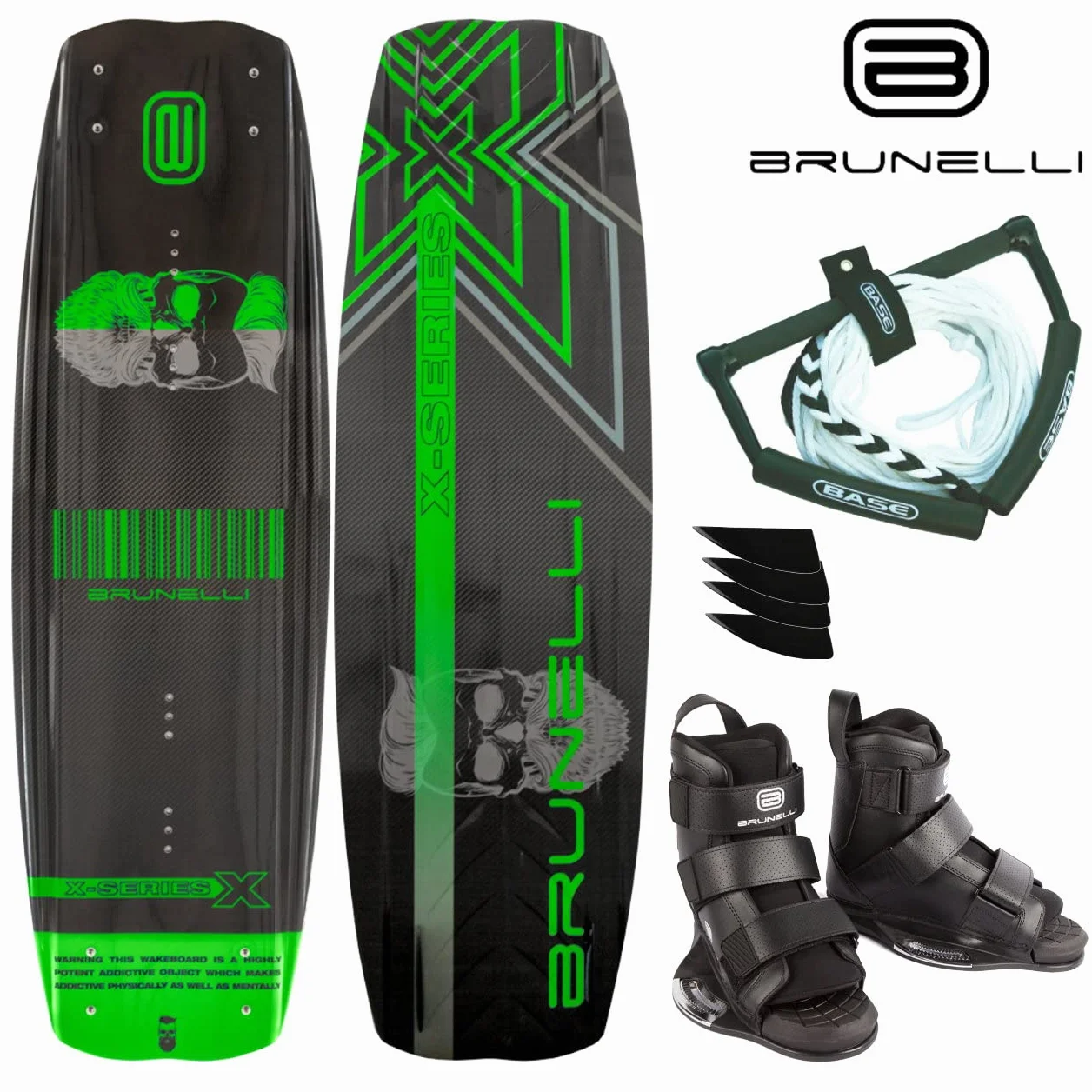 Brunelli Carbon Wakeboard Package 138 cm Wake Binding