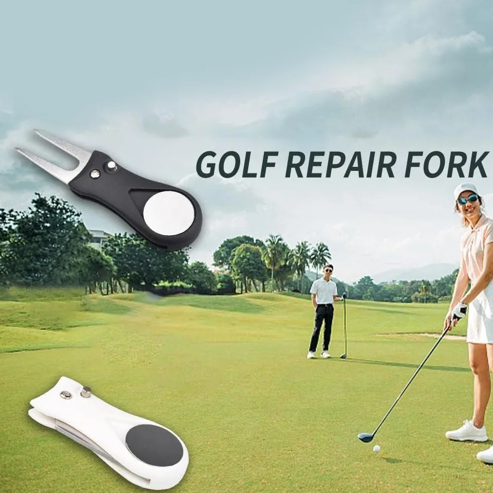 Plegable Tenedor De Campo De Golf 2 Piezas Acero Inoxidable Pitch Fork