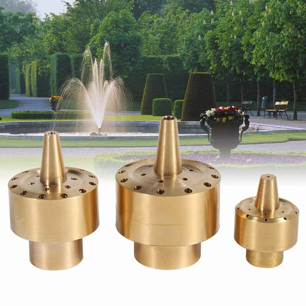 Tyenaza Boquilla de Fuente Estilo Columna, 1/4 "/1/2"/3/4" Boquilla de Latón para Fuente de Agua con Proyección en Forma de Fuegos Artificiales, Dispersión Porosa Aspersor Cabezal de Rociado(1/2")