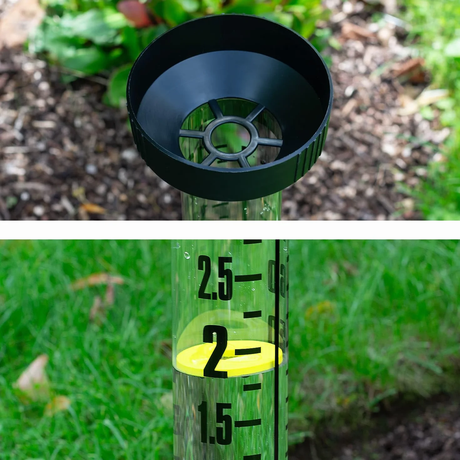 CKB LTD Pluviómetro con Pica para Exteriores – Medidor Extra Grande de Medición de Precipitaciones de Agua de Doble Escala con Estaca de Suelo para Césped, Jardín, Granjas y Campos de Golf, 100 cm de